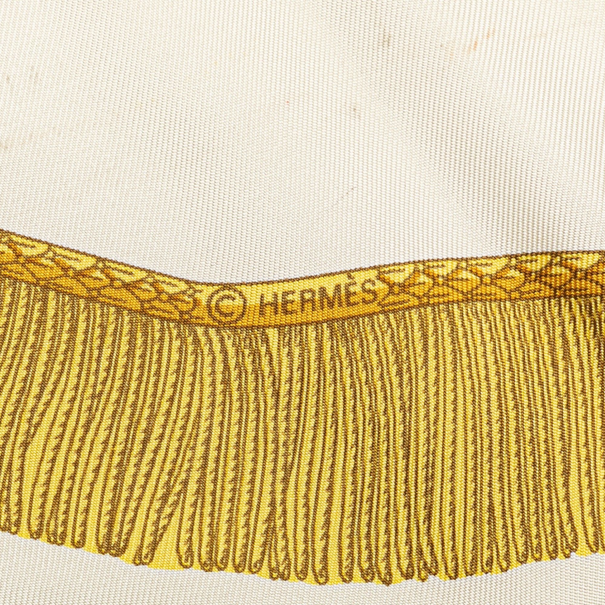 Hermes Hermès Poste et Cavalerie Silk Scarf White Size ONE SIZE - 6 Thumbnail