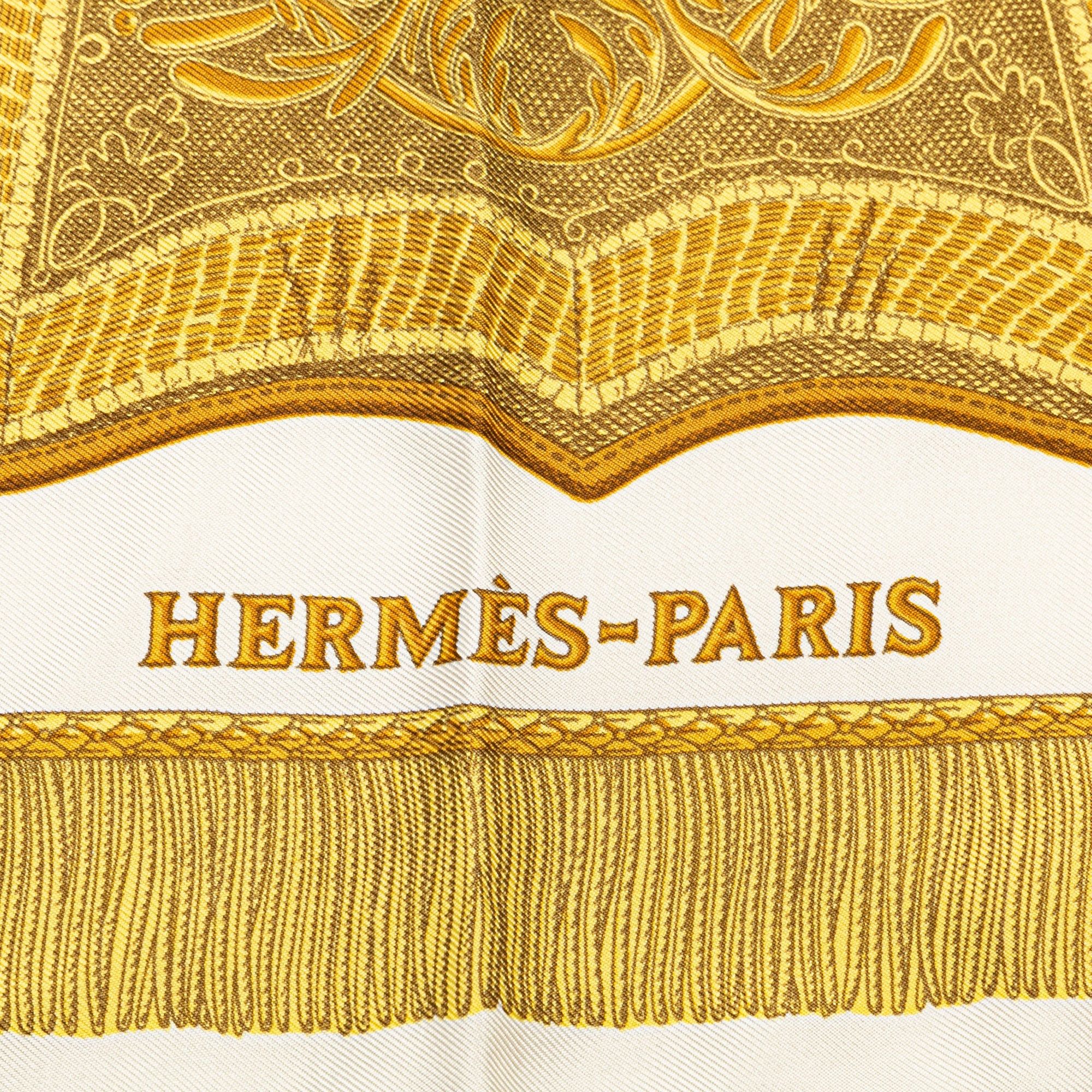 Hermes Hermès Poste et Cavalerie Silk Scarf White Size ONE SIZE - 4 Thumbnail