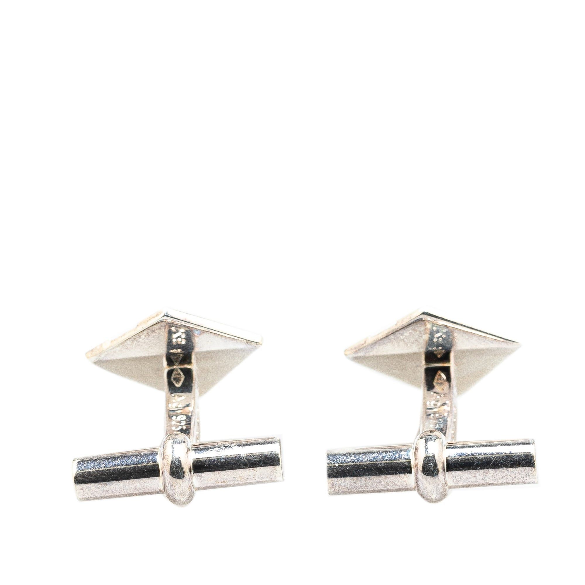 Hermes Hermès Sterling Silver Cube H Cufflinks Silver Size ONE SIZE - 2 Thumbnail