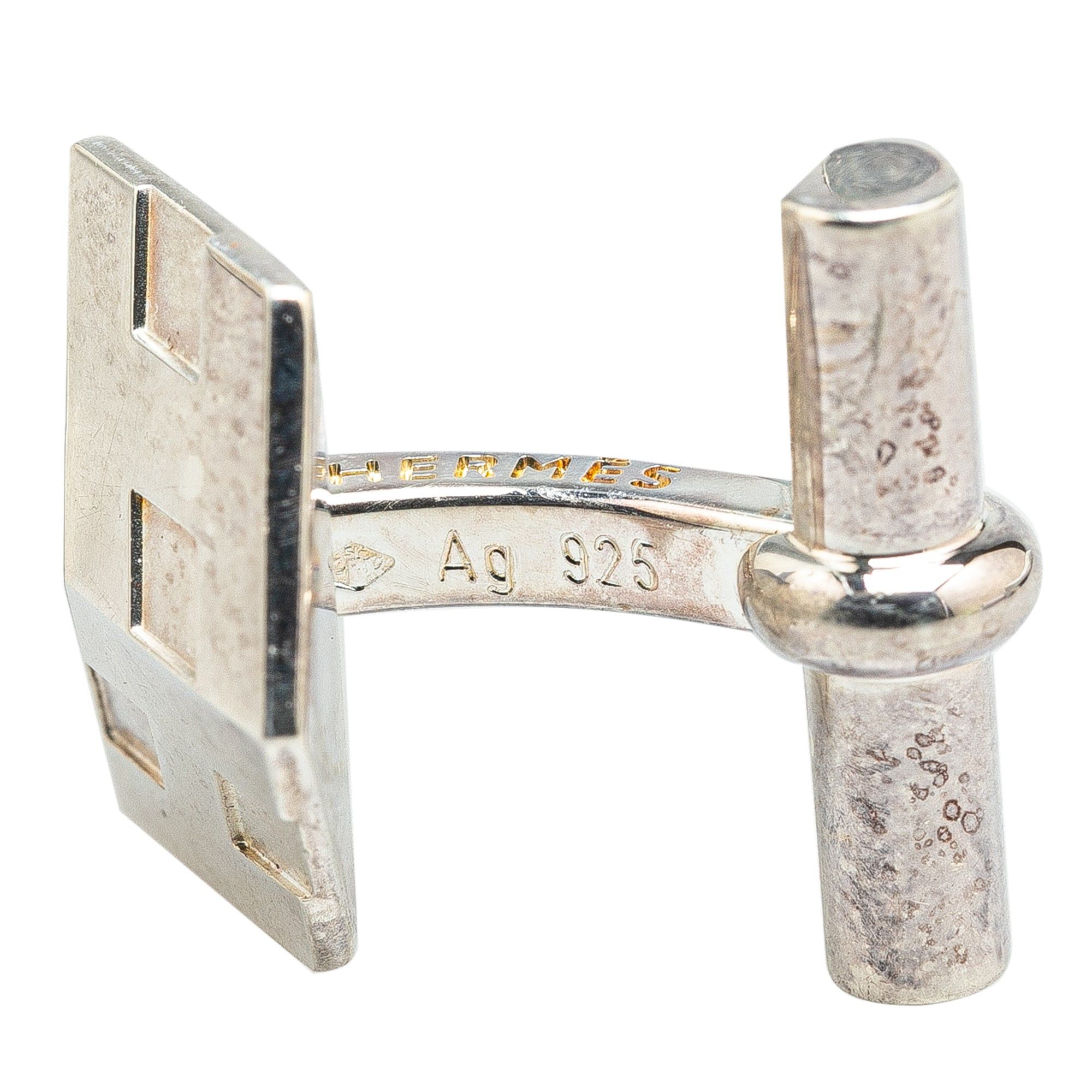 Hermes Hermès Sterling Silver Cube H Cufflinks Silver Size ONE SIZE - 4 Thumbnail