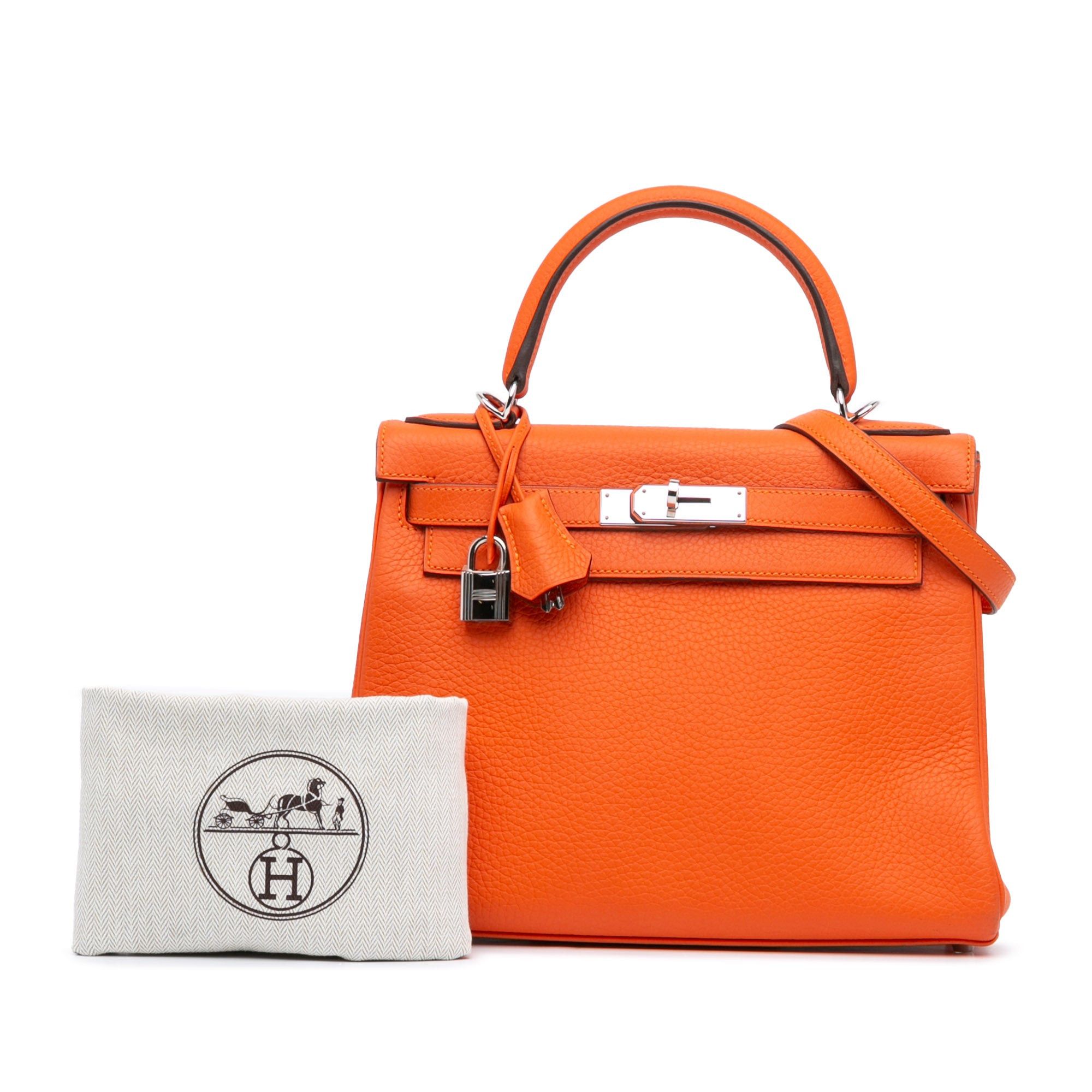 Hermès Togo Kelly II Retourne 28 Orange