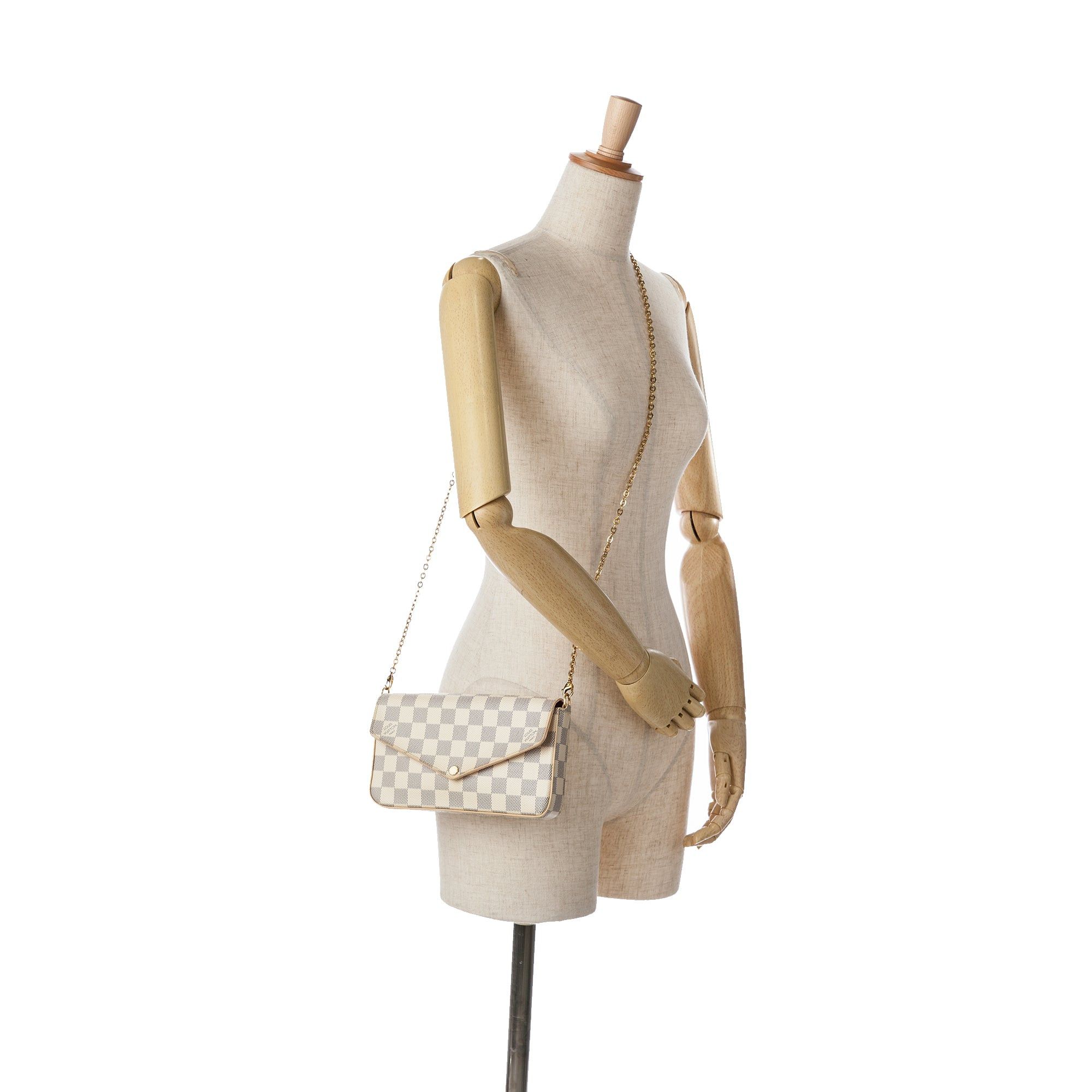 Louis Vuitton Louis Vuitton Damier Azur Felicie Pochette White Size ONE SIZE - 8 Thumbnail