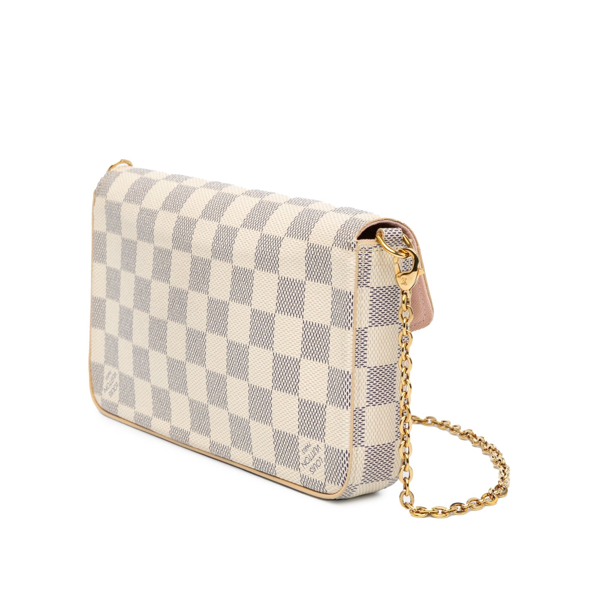 Louis Vuitton Louis Vuitton Damier Azur Felicie Pochette White Size ONE SIZE - 2 Thumbnail