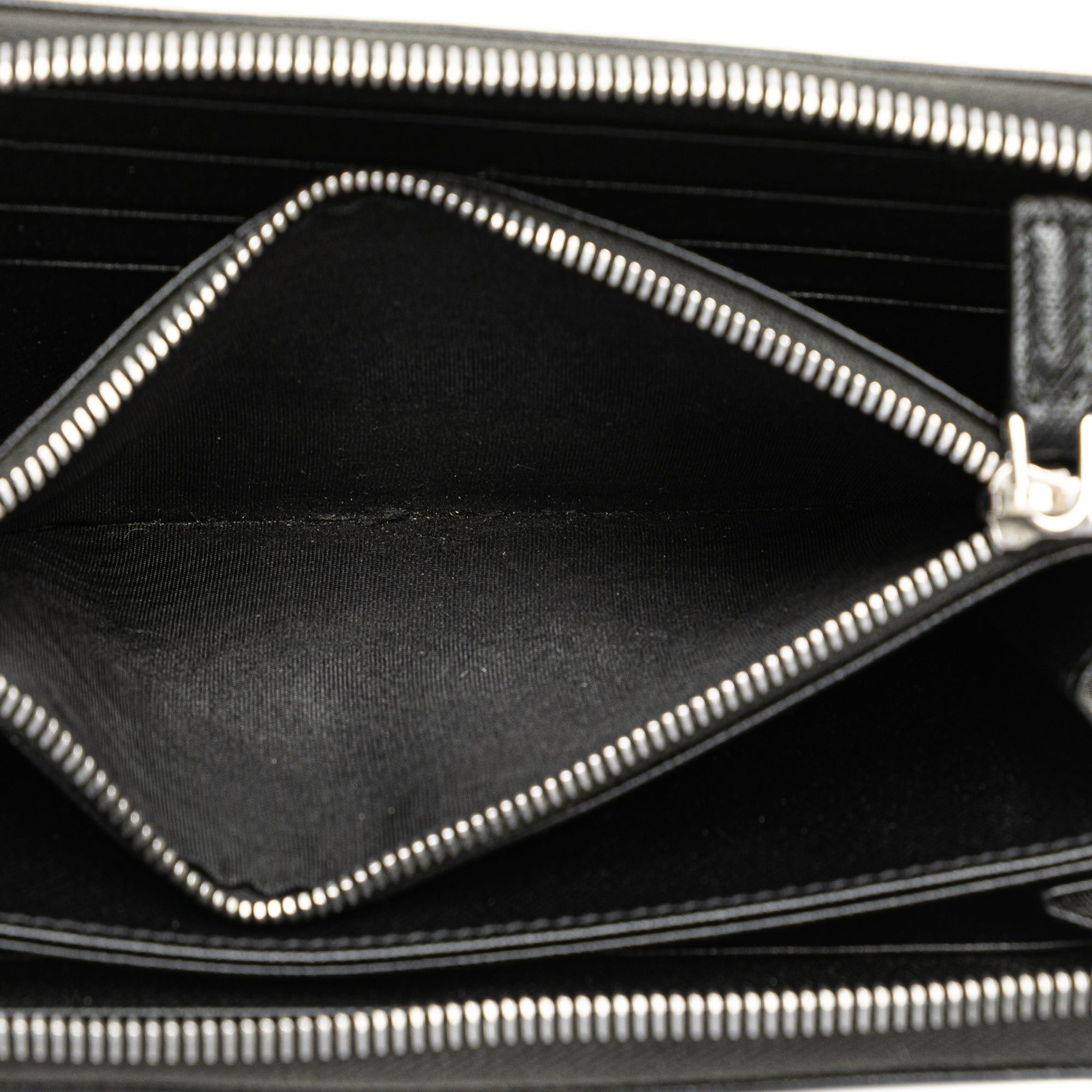 Prada Prada Saffiano Zip Around Wallet Black Size ONE SIZE - 5 Thumbnail