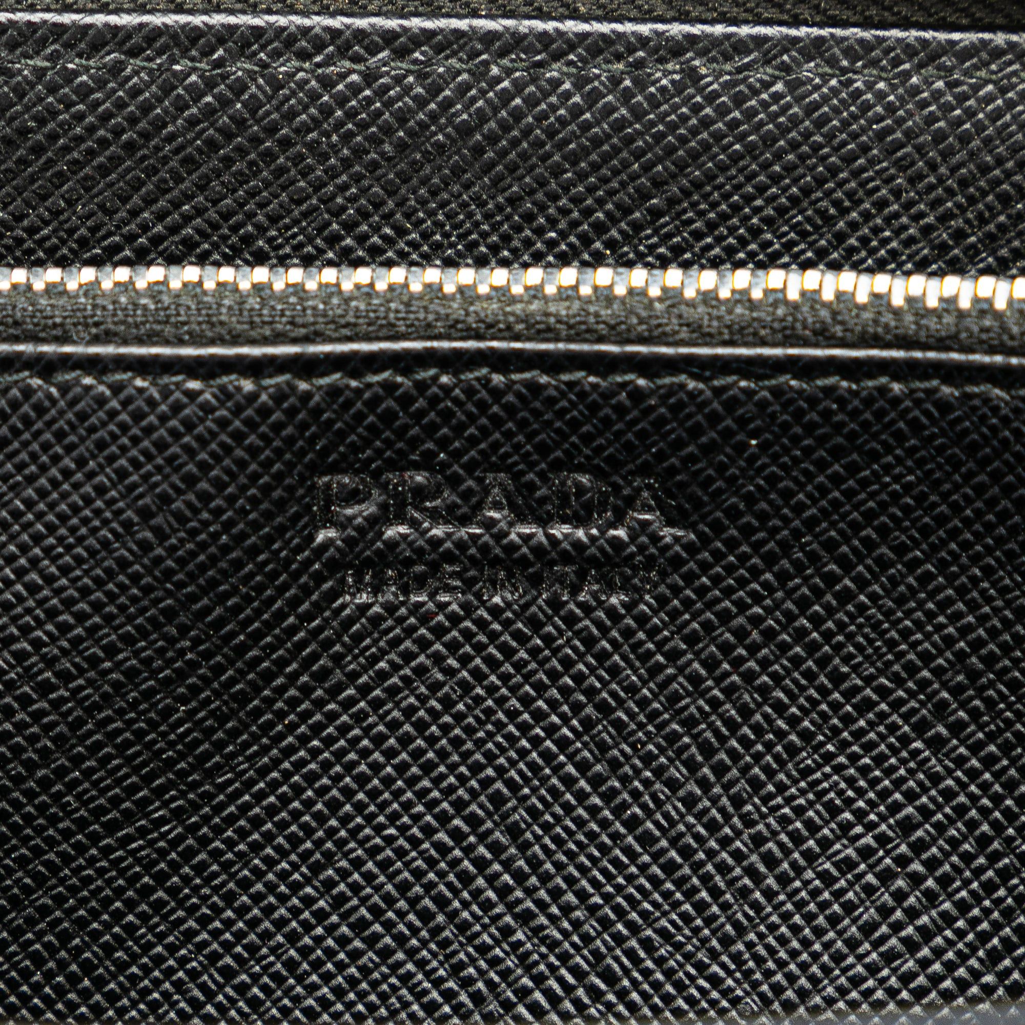Prada Prada Saffiano Zip Around Wallet Black Size ONE SIZE - 6 Thumbnail
