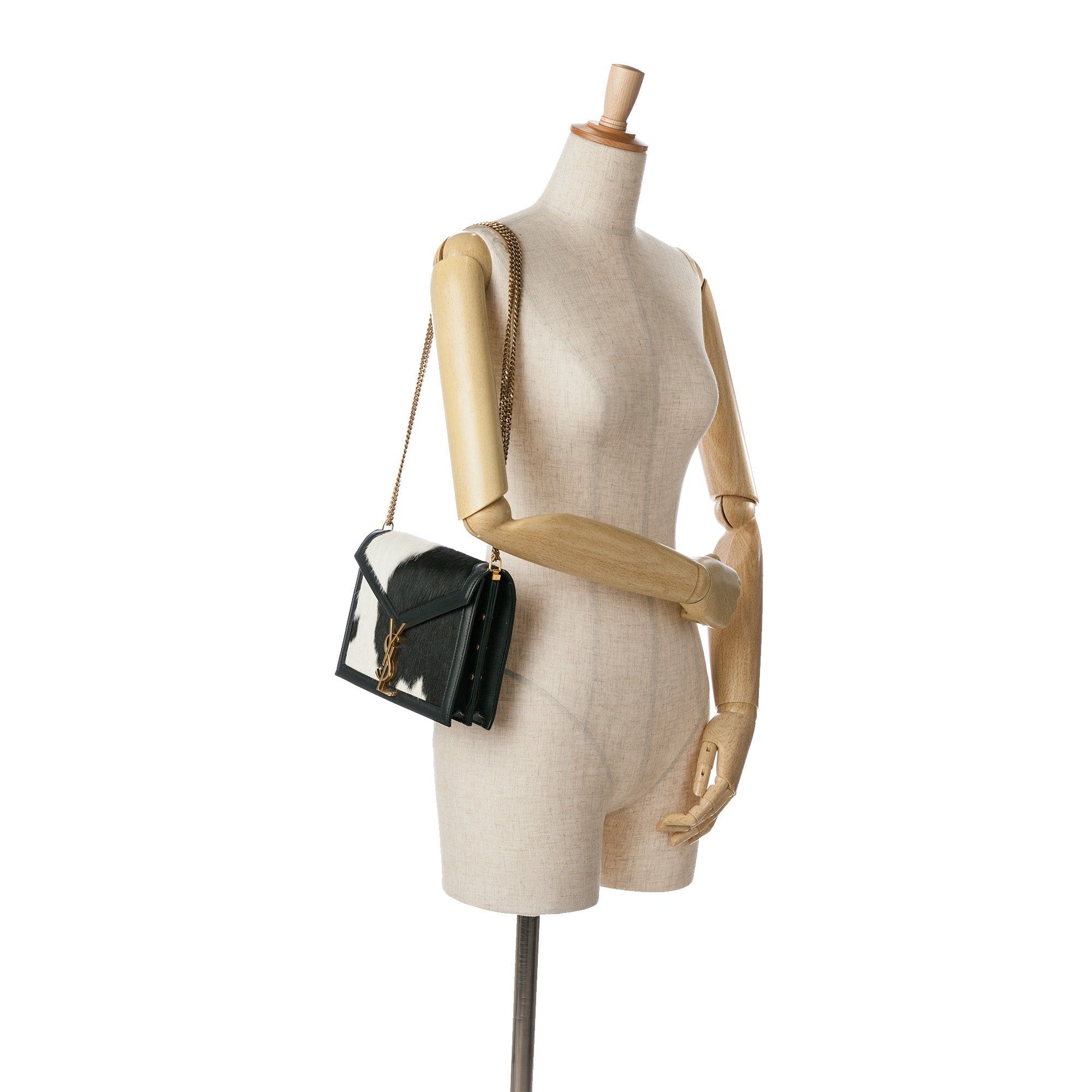 Saint Laurent Paris Saint Laurent Calf Hair Cassandra Crossbody Black Size ONE SIZE - 8 Thumbnail