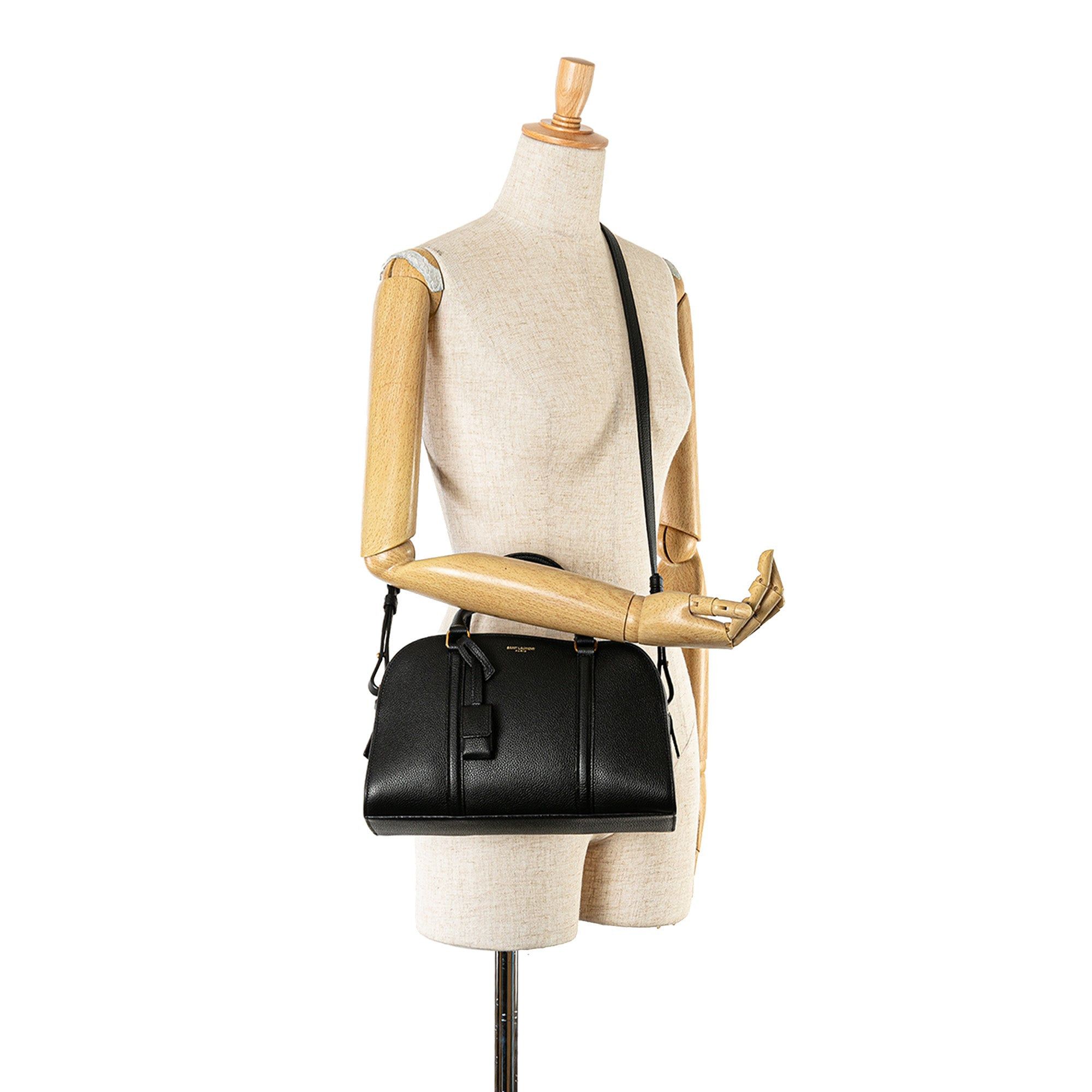 Saint Laurent Paris Saint Laurent Leather Lock Baby Duffle Bag Black Size ONE SIZE - 9 Thumbnail