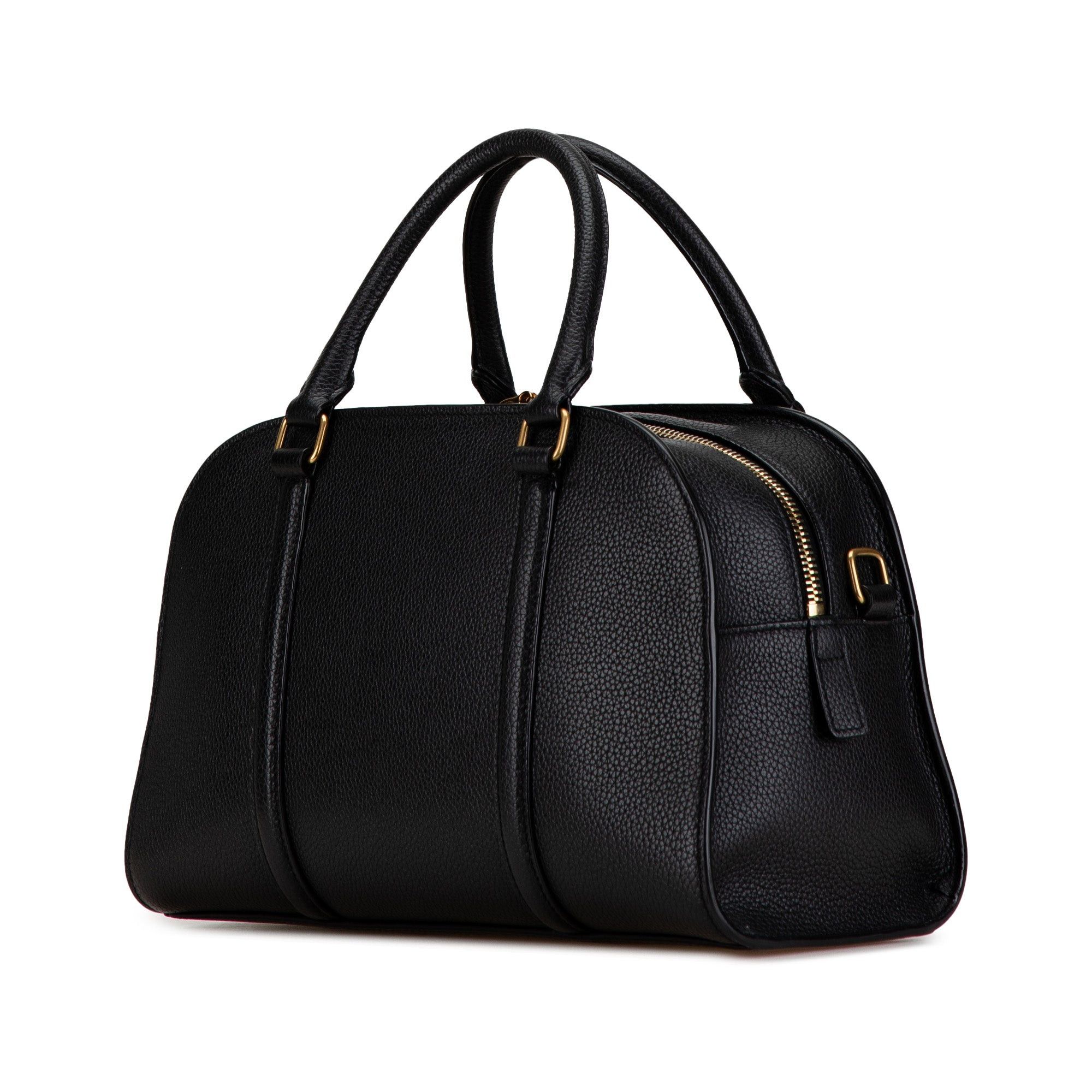 Saint Laurent Paris Saint Laurent Leather Lock Baby Duffle Bag Black Size ONE SIZE - 2 Thumbnail