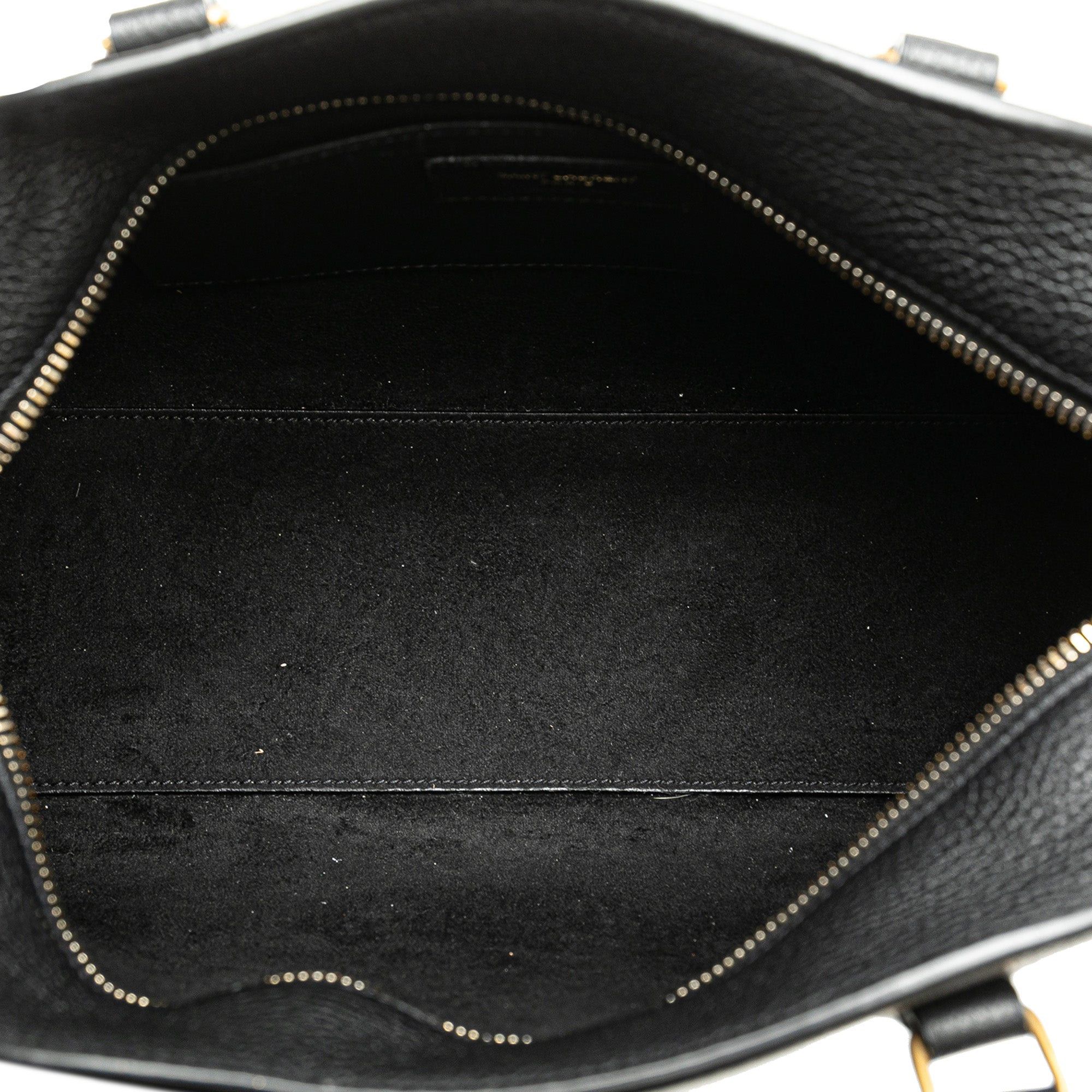 Saint Laurent Paris Saint Laurent Leather Lock Baby Duffle Bag Black Size ONE SIZE - 4 Thumbnail