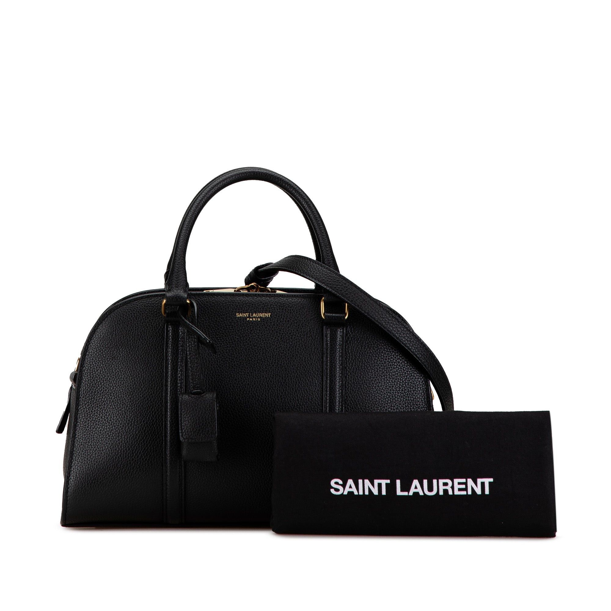 Saint Laurent Paris Saint Laurent Leather Lock Baby Duffle Bag Black Size ONE SIZE - 10 Thumbnail