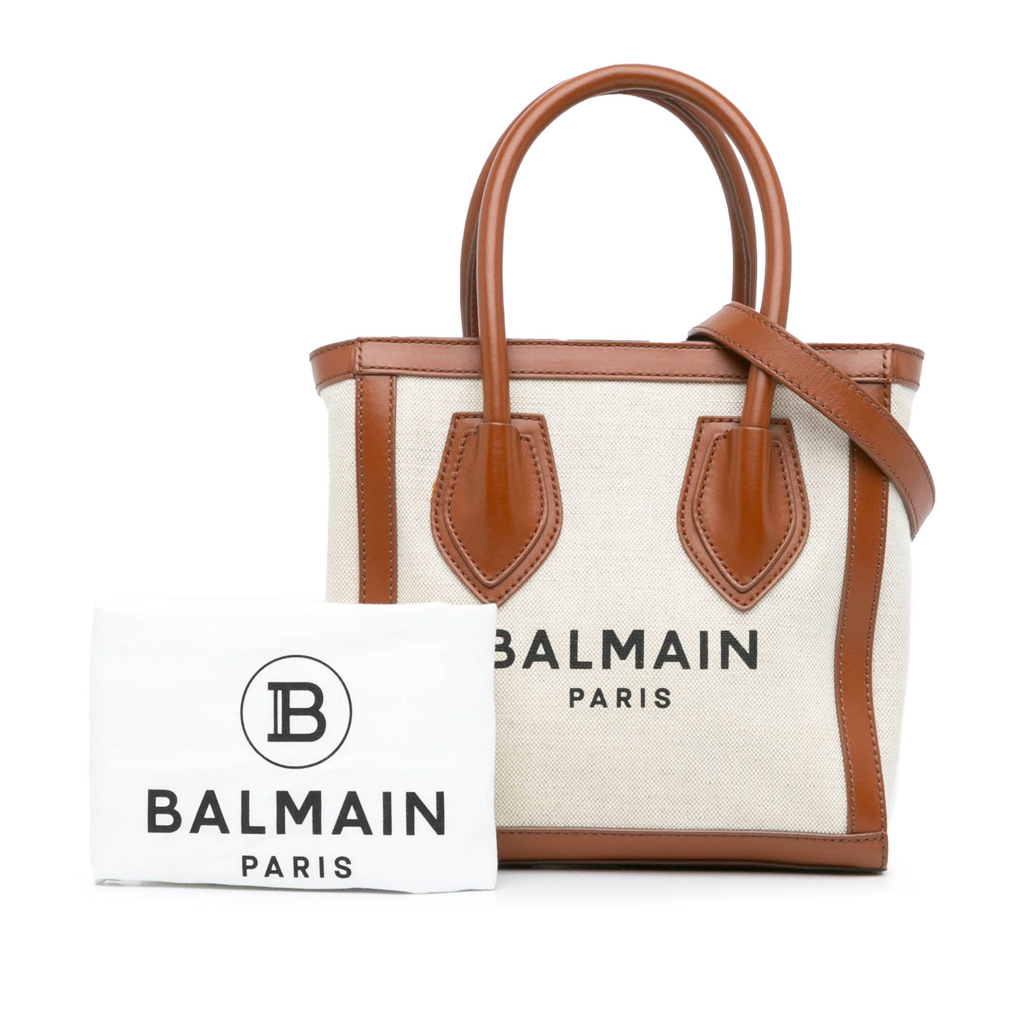 Balmain Balmain Canvas B-Army 24 Shopping Satchel Brown Size ONE SIZE - 10 Thumbnail