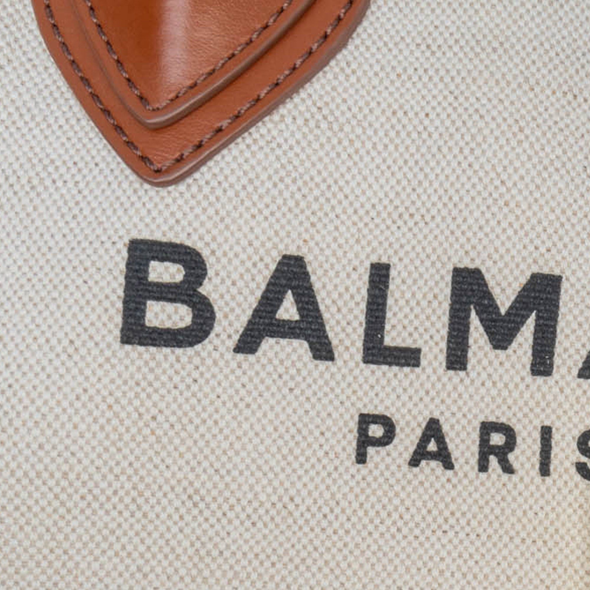 Balmain Balmain Canvas B-Army 24 Shopping Satchel Brown Size ONE SIZE - 6 Thumbnail