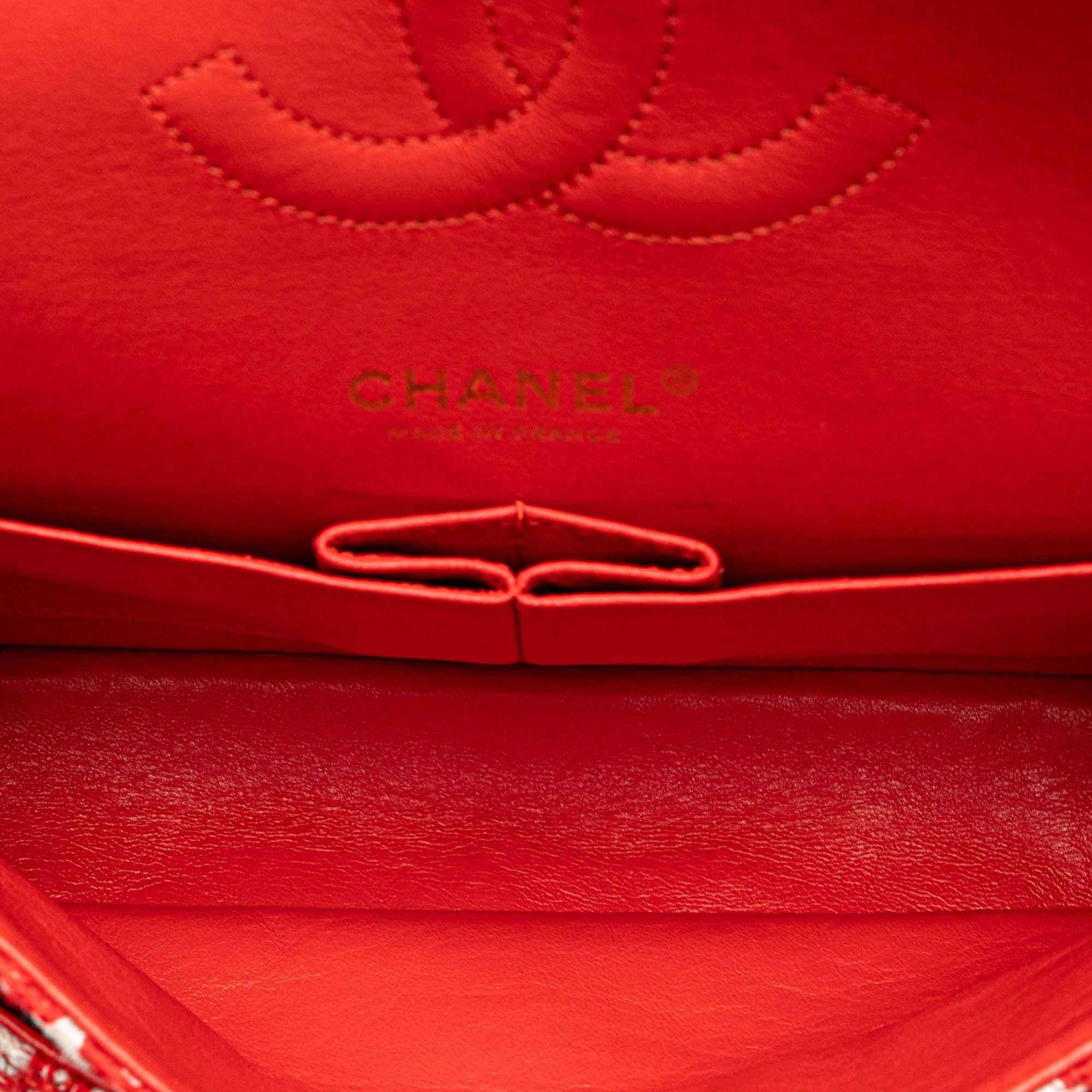 Chanel Chanel Jumbo Tweed Double Flap Red Size ONE SIZE - 4 Thumbnail