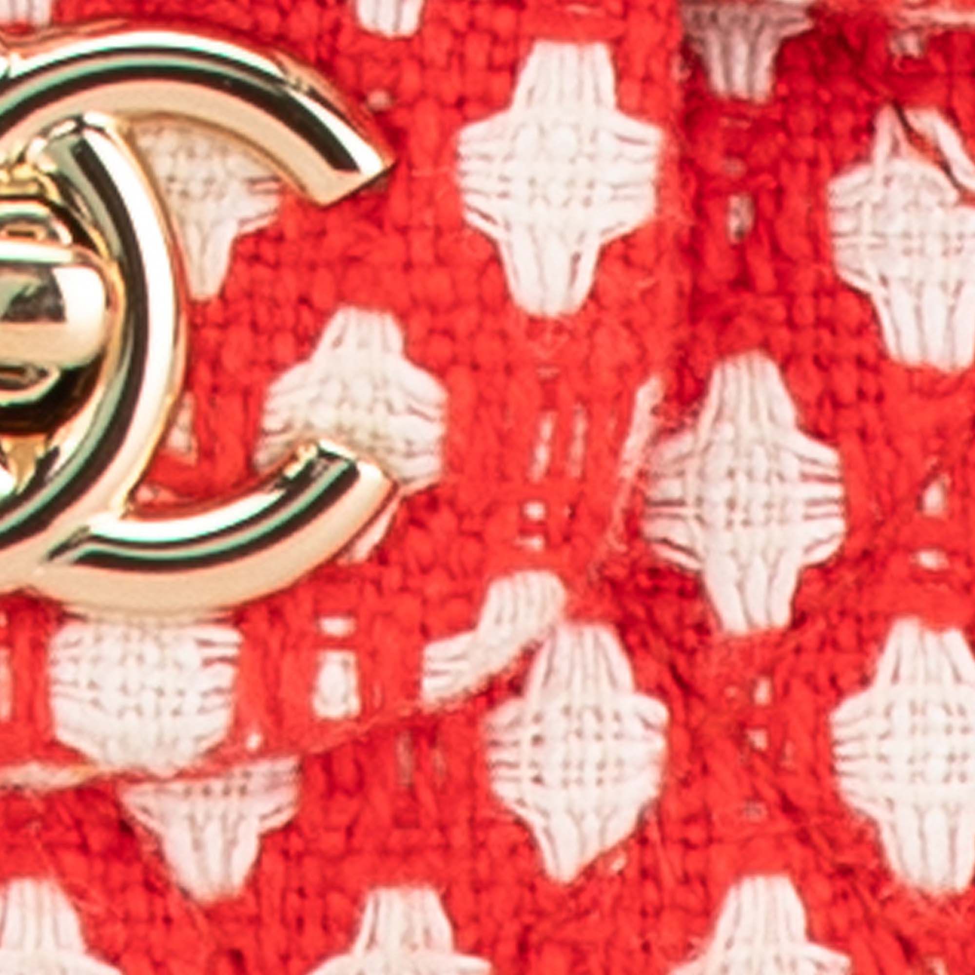 Chanel Chanel Jumbo Tweed Double Flap Red Size ONE SIZE - 7 Thumbnail