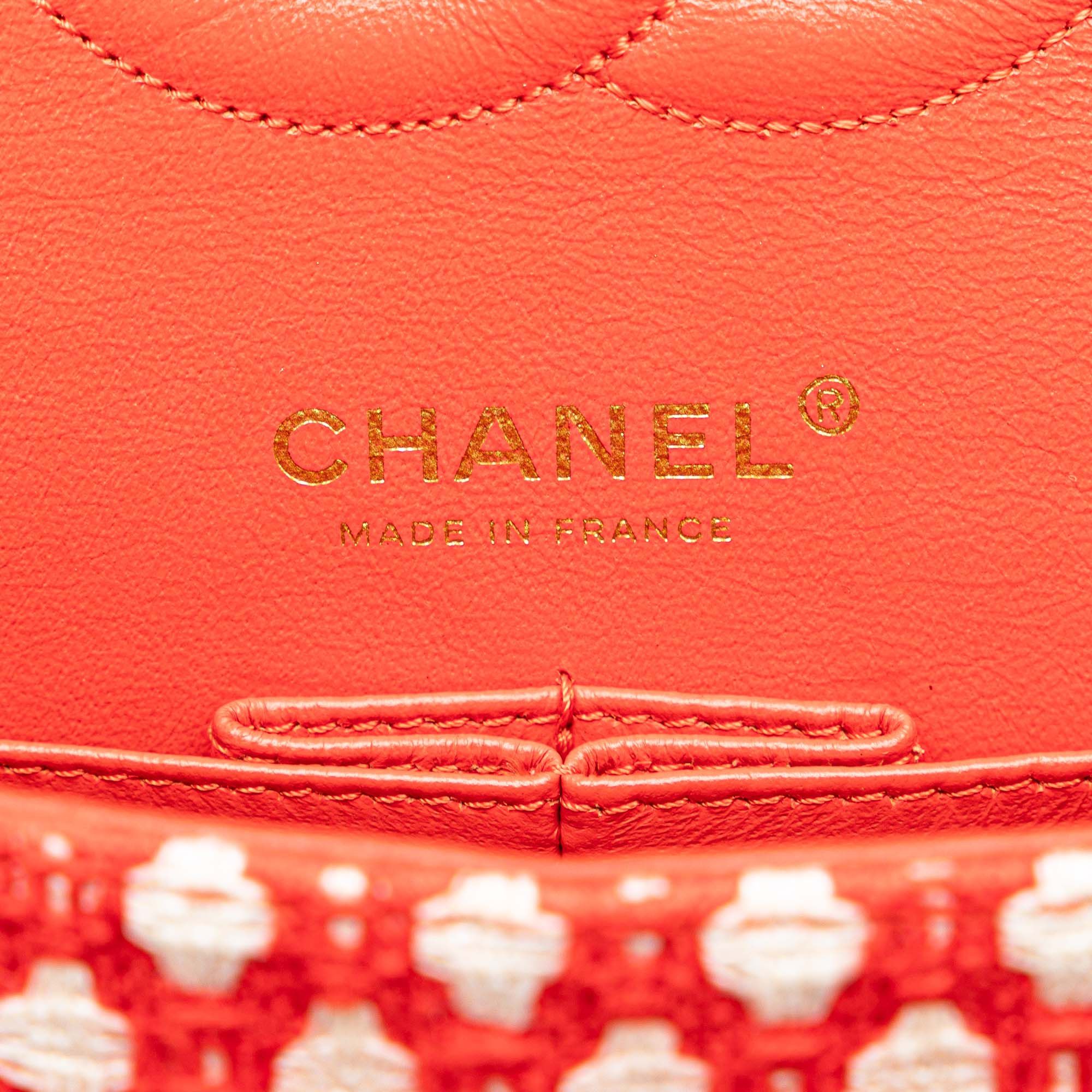 Chanel Chanel Jumbo Tweed Double Flap Red Size ONE SIZE - 5 Thumbnail