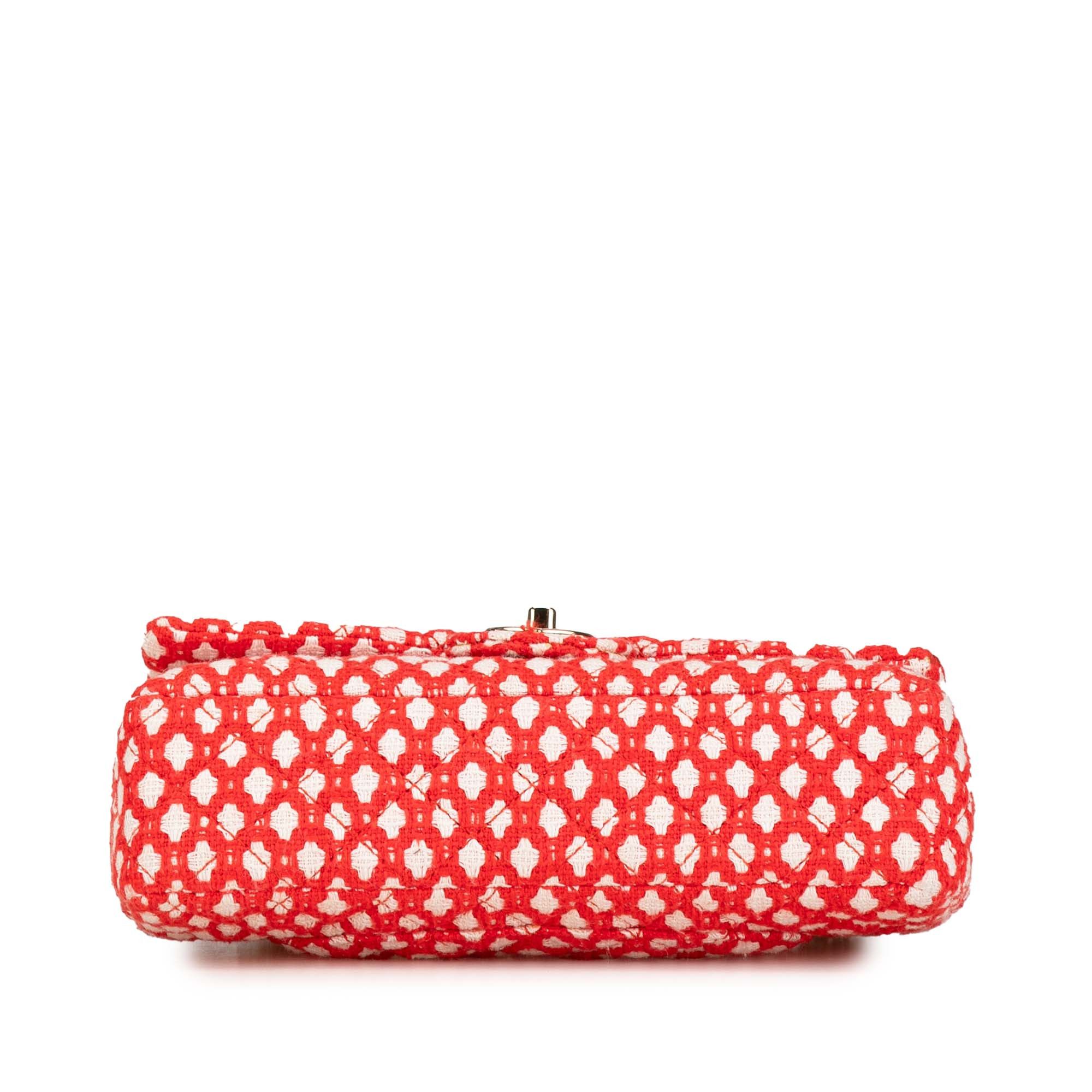 Chanel Chanel Jumbo Tweed Double Flap Red Size ONE SIZE - 3 Thumbnail