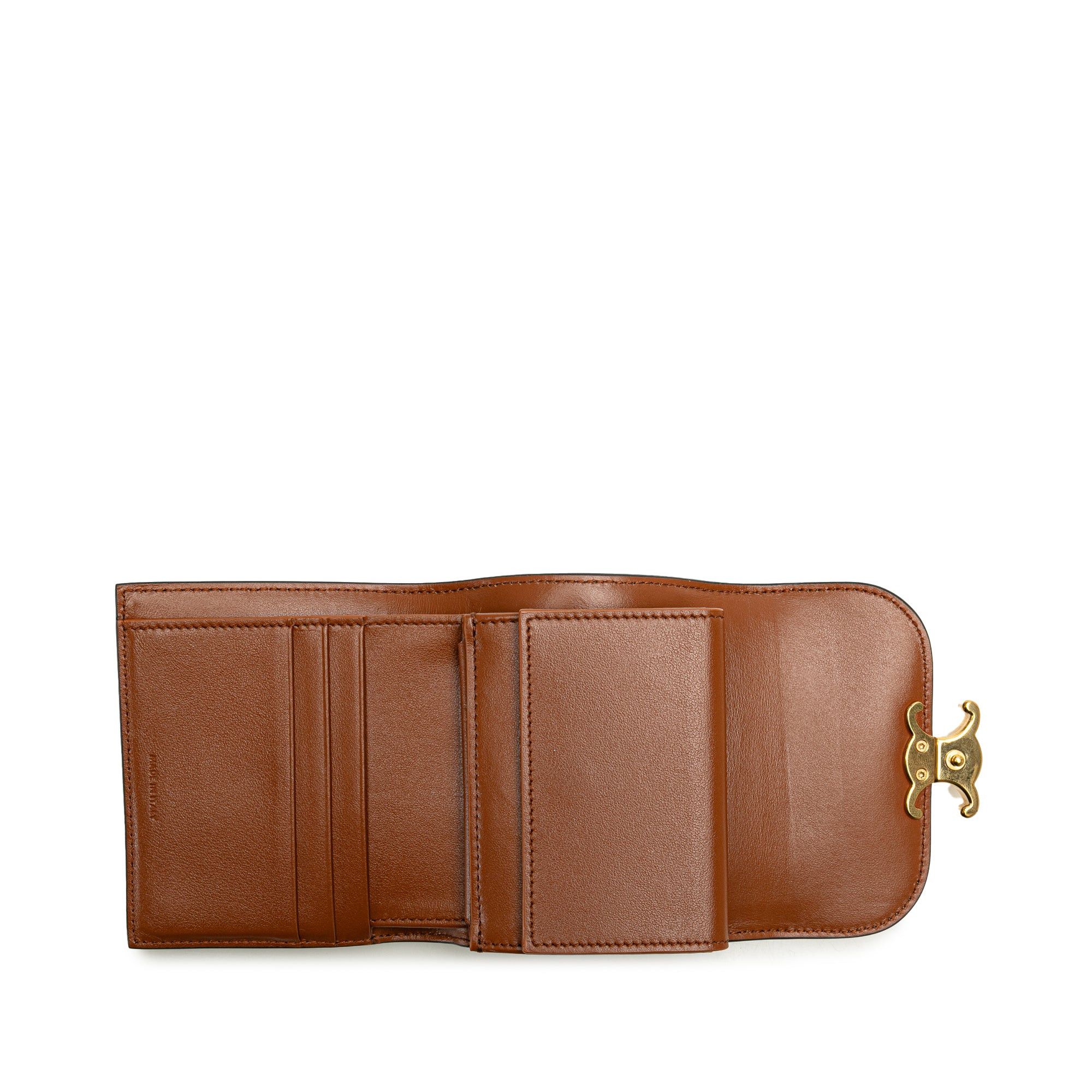 Celine Celine Triomphe Canvas Tri-fold Wallet Brown Size ONE SIZE - 10 Thumbnail