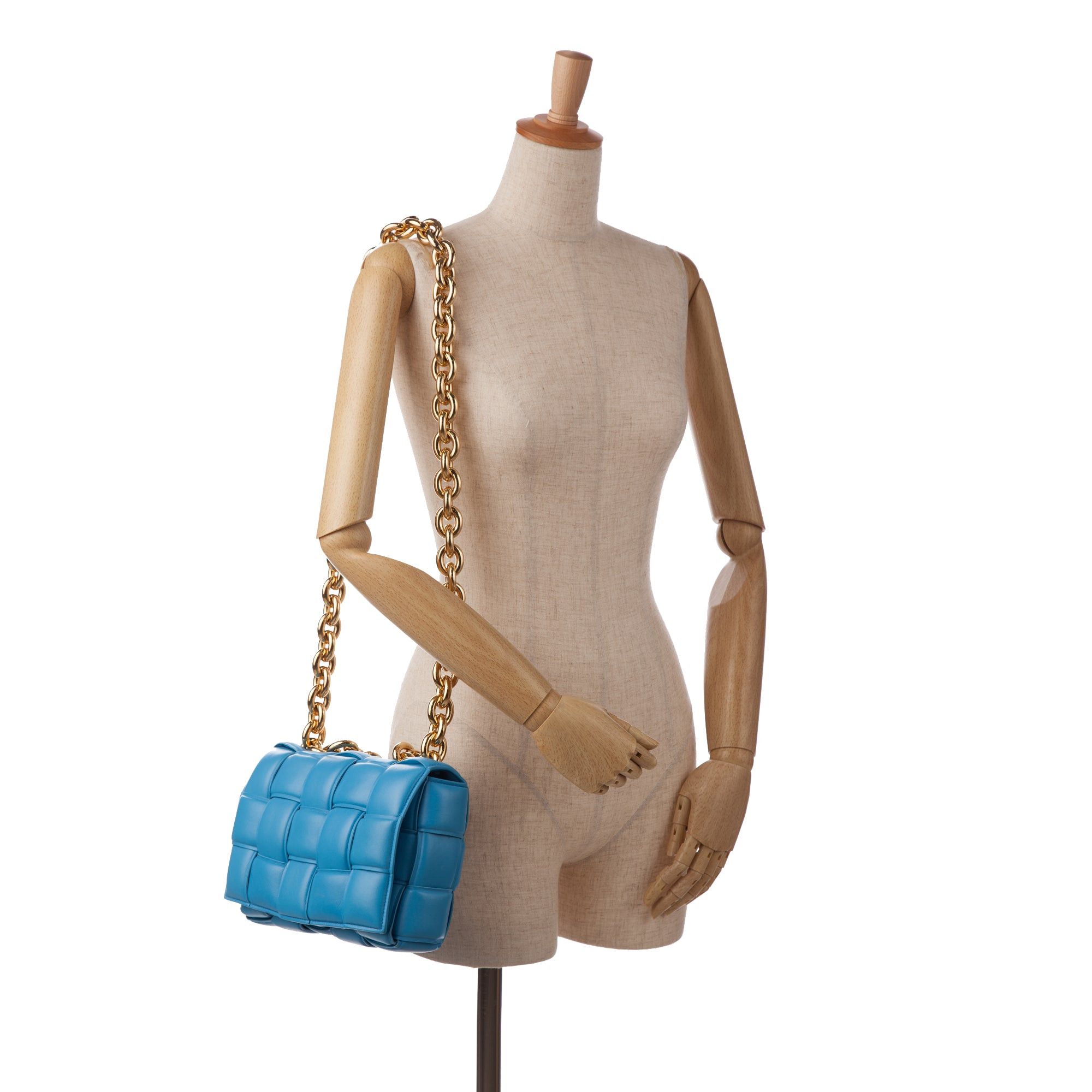 Bottega Veneta Bottega Veneta Nappa Intrecciato Padded Chain Cassette Satchel Blue Size ONE SIZE - 10 Thumbnail