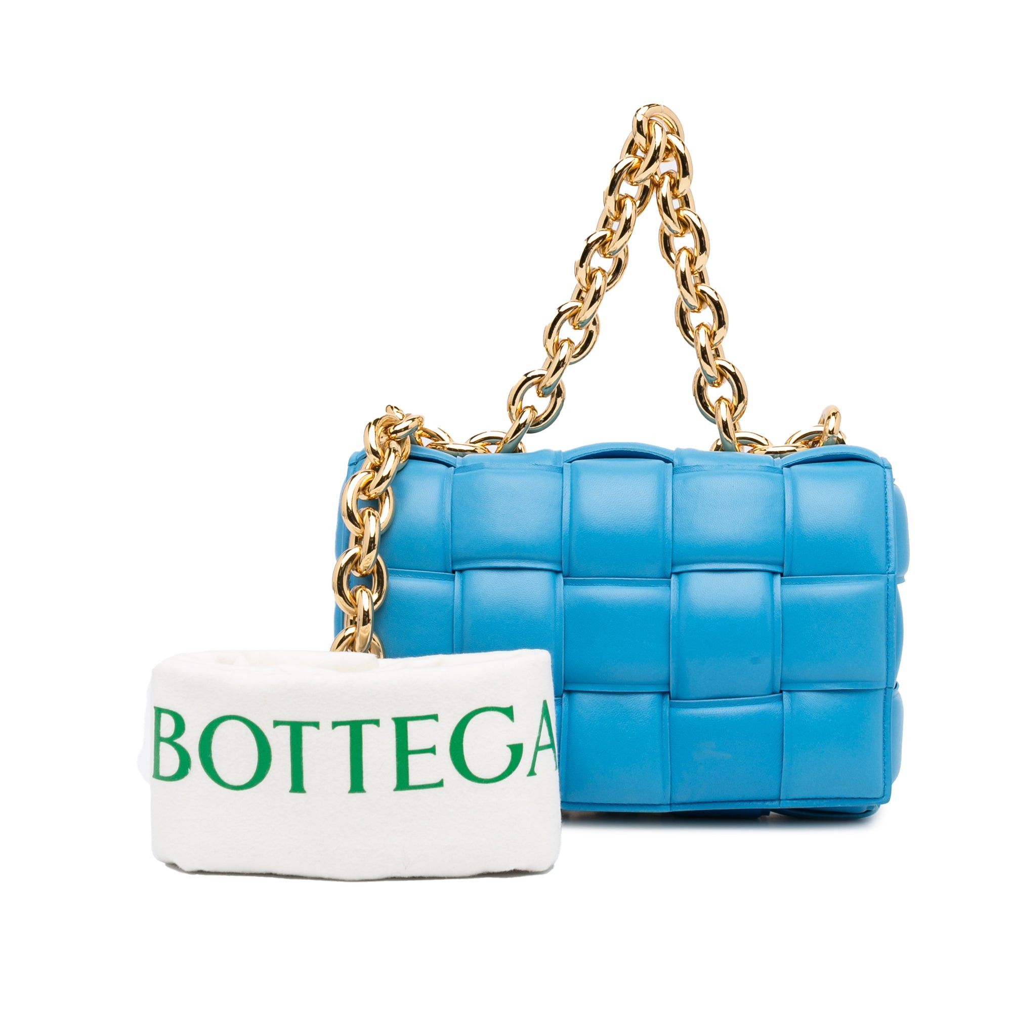 Bottega Veneta Bottega Veneta Nappa Intrecciato Padded Chain Cassette Satchel Blue Size ONE SIZE - 11 Thumbnail