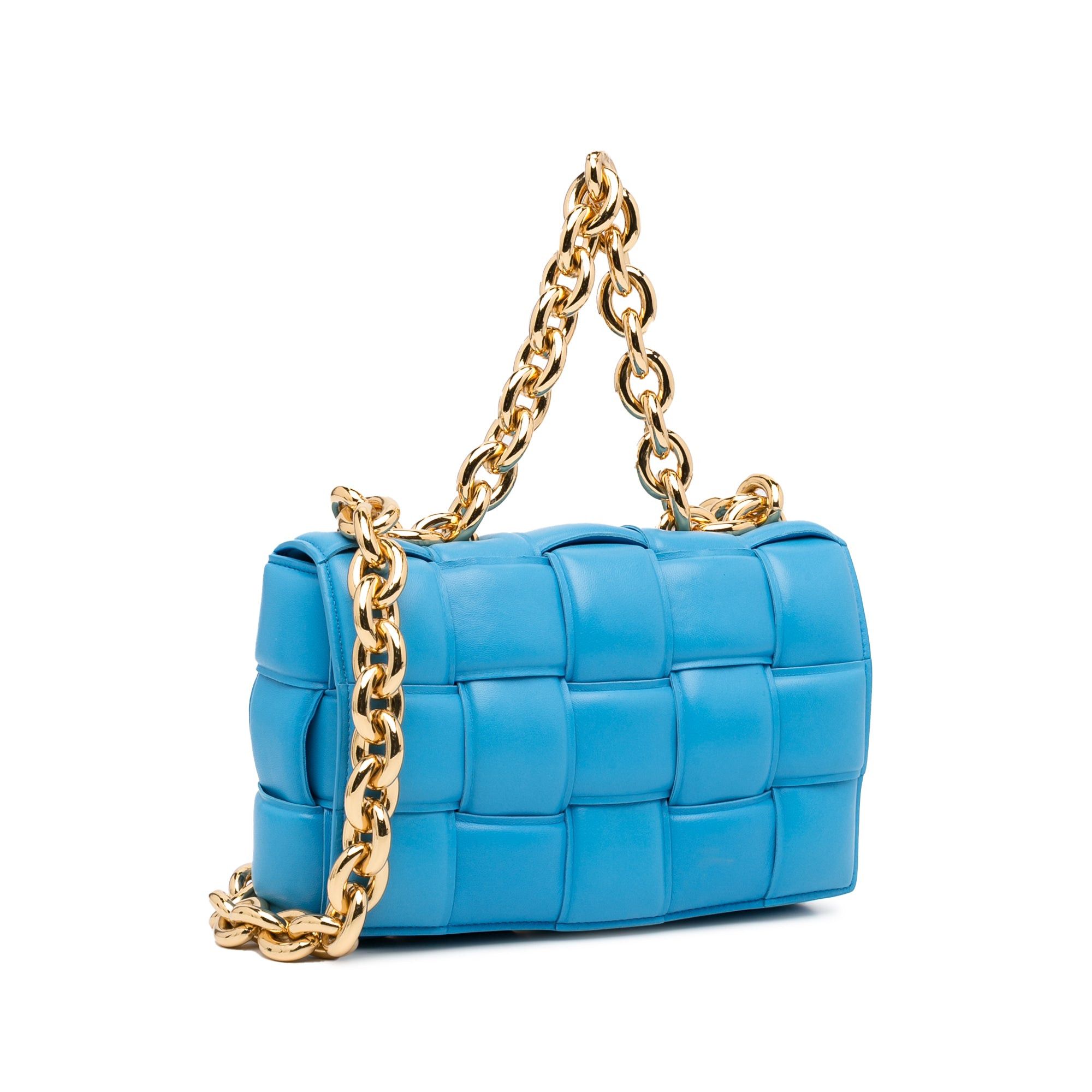 Bottega Veneta Bottega Veneta Nappa Intrecciato Padded Chain Cassette Satchel Blue Size ONE SIZE - 2 Thumbnail