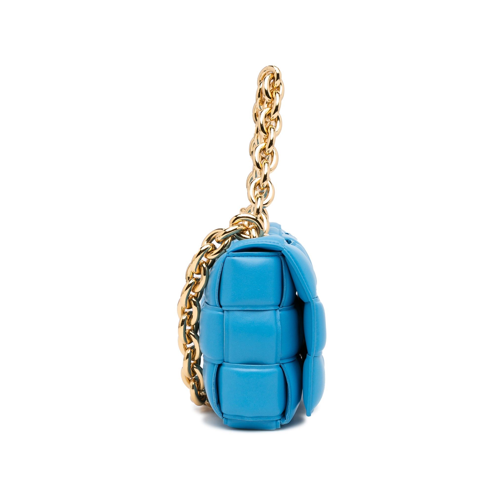 Bottega Veneta Bottega Veneta Nappa Intrecciato Padded Chain Cassette Satchel Blue Size ONE SIZE - 3 Thumbnail