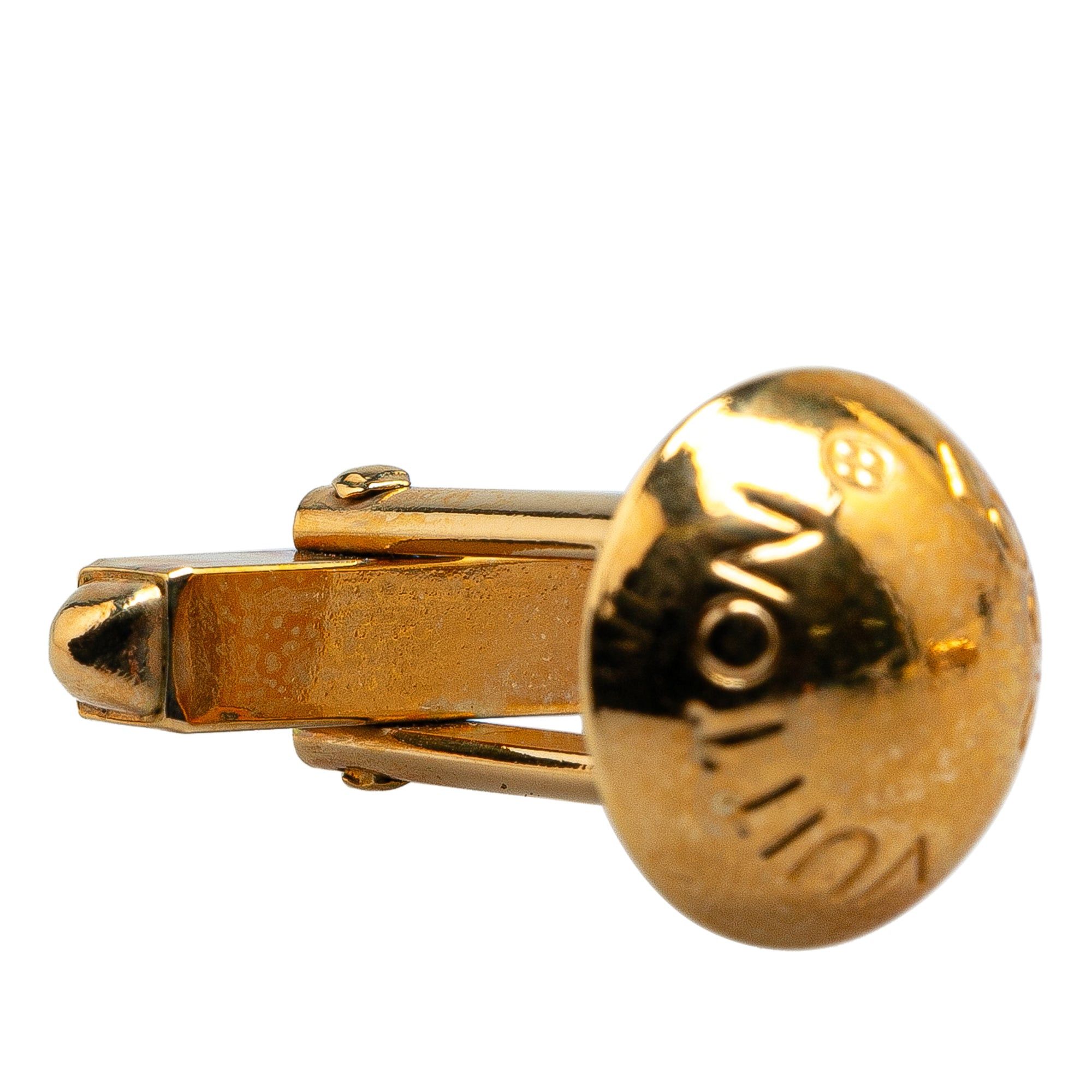 Louis Vuitton Louis Vuitton Gold Plated Clou Rivet Cufflinks Gold Size ONE SIZE - 5 Thumbnail