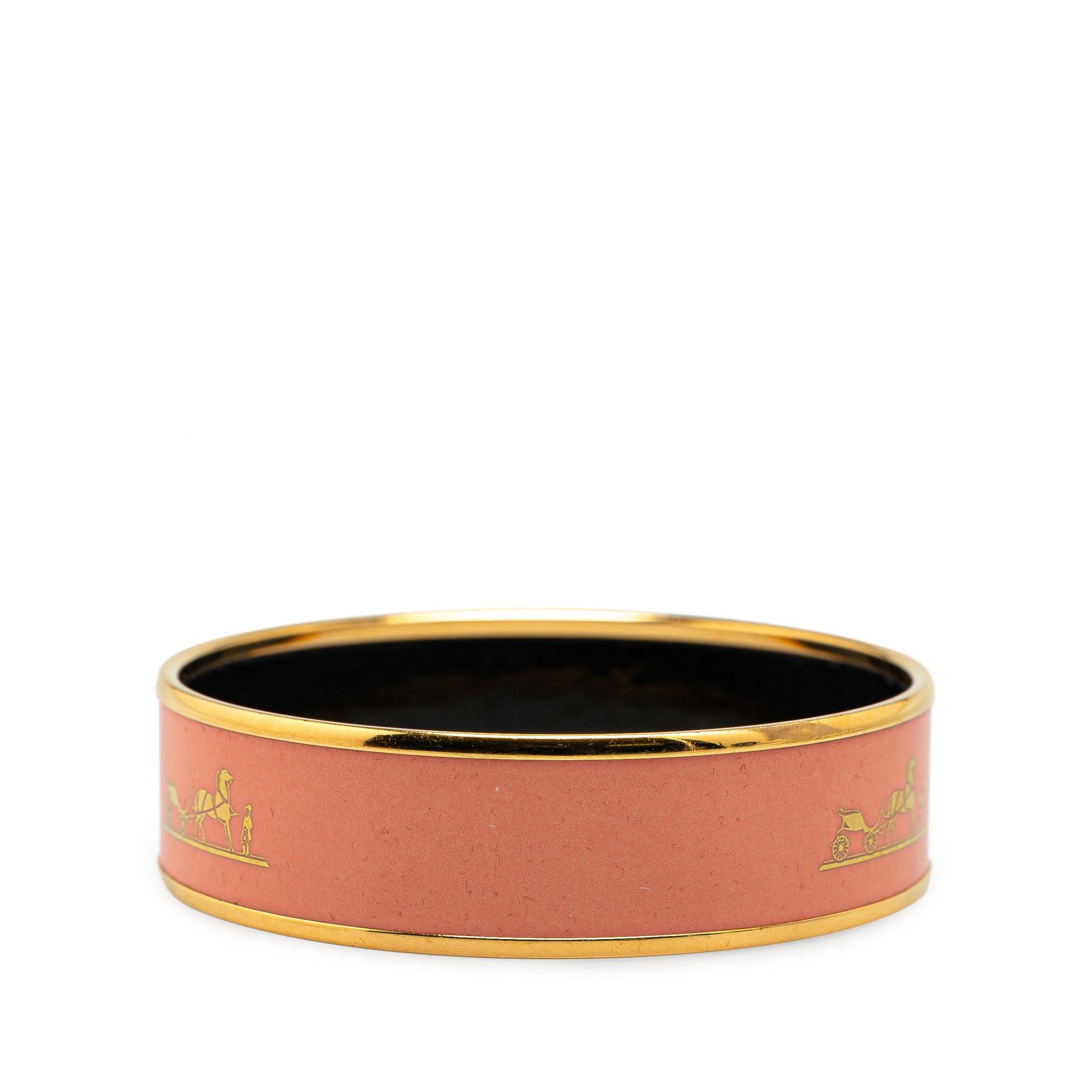 Hermes Hermès Wide Caleche Enamel Bangle 70 Orange Size ONE SIZE - 3 Thumbnail