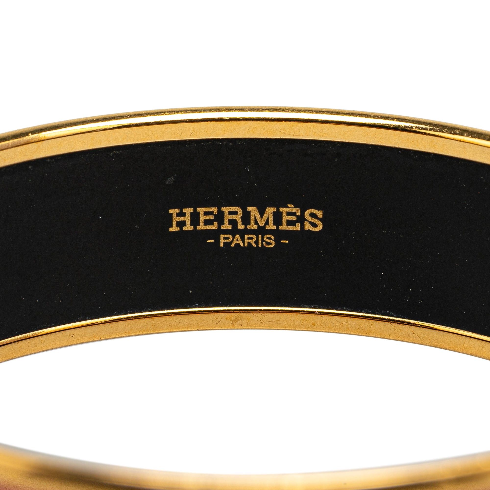 Hermes Hermès Wide Caleche Enamel Bangle 70 Orange Size ONE SIZE - 4 Thumbnail