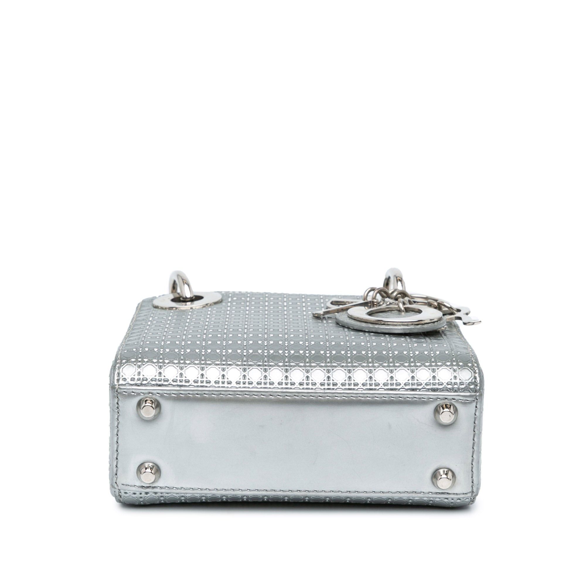 Dior Dior Micro Calfskin Microcannage Lady Dior Silver Size ONE SIZE - 3 Thumbnail