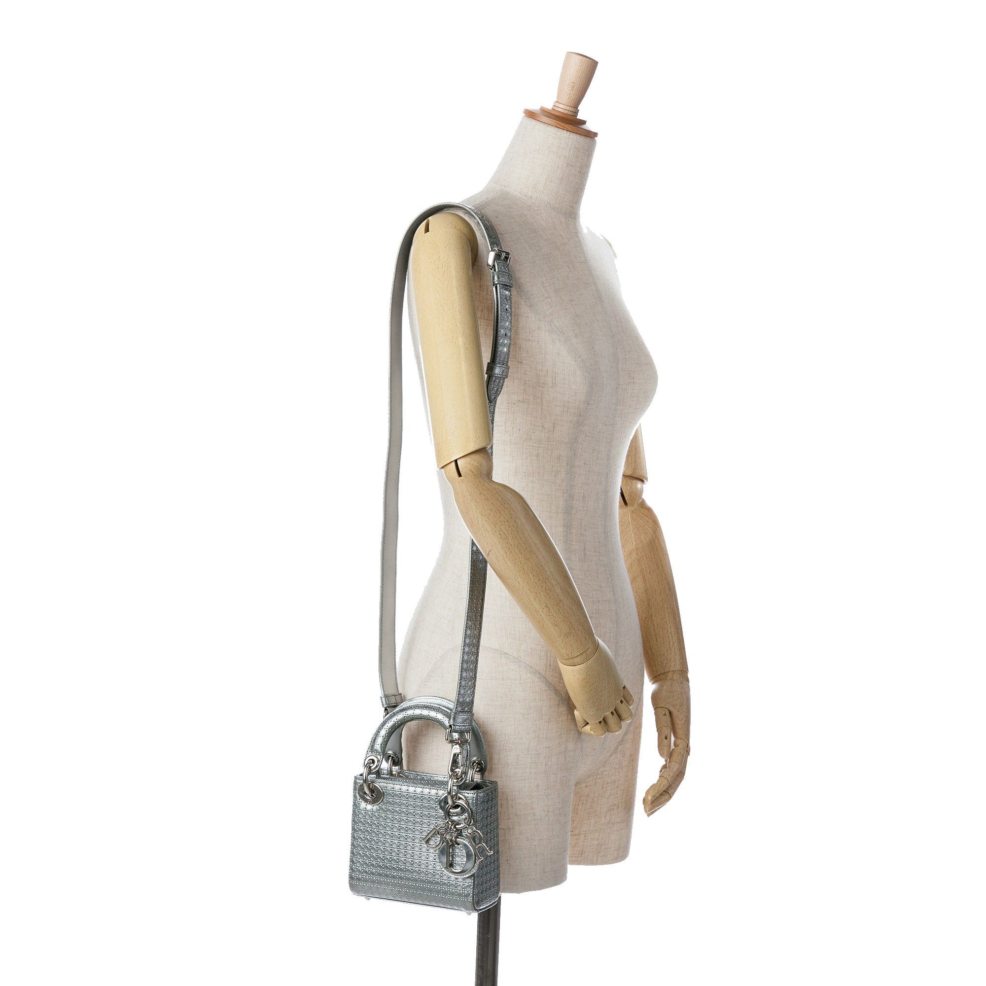 Dior Dior Micro Calfskin Microcannage Lady Dior Silver Size ONE SIZE - 10 Thumbnail