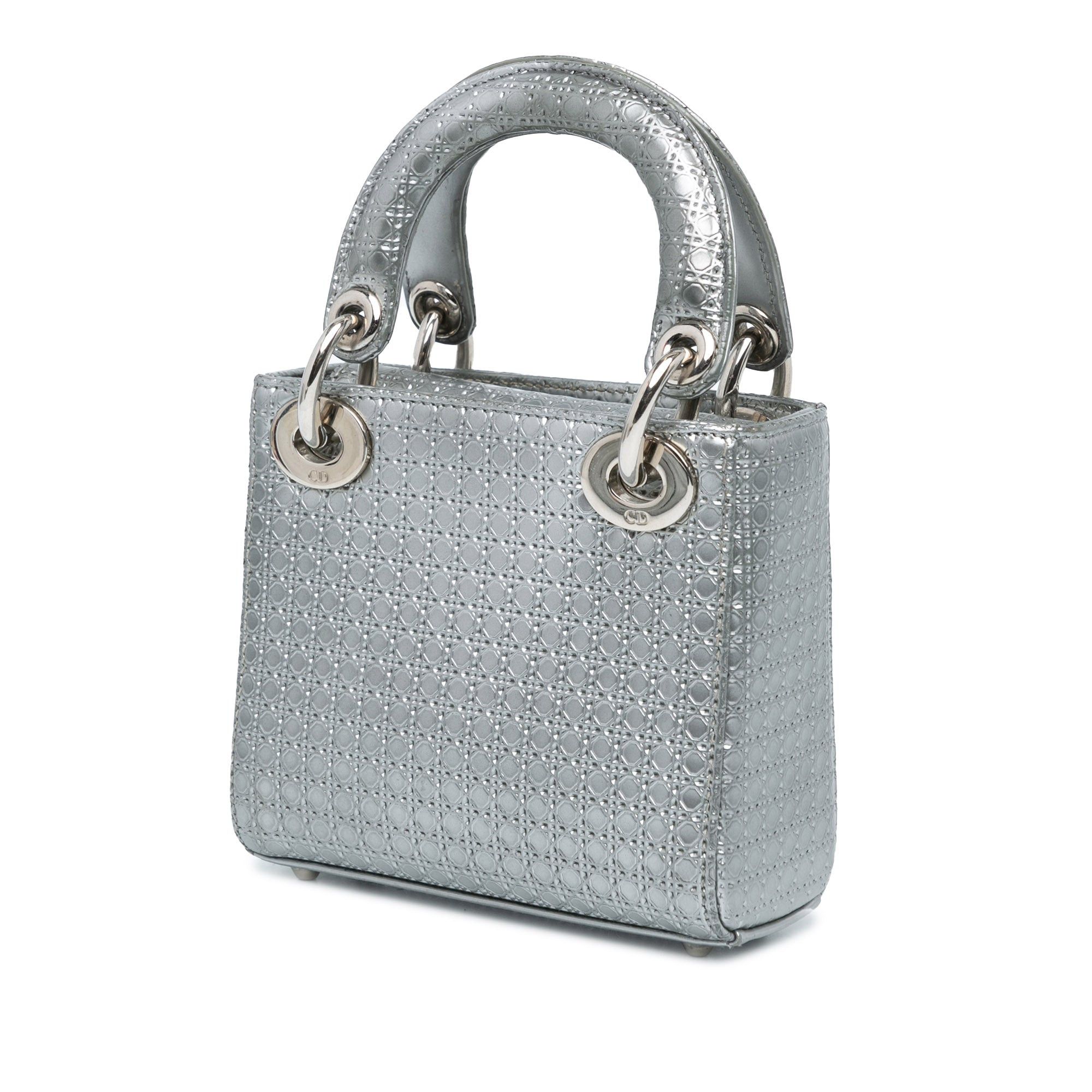 Dior Dior Micro Calfskin Microcannage Lady Dior Silver Size ONE SIZE - 2 Thumbnail