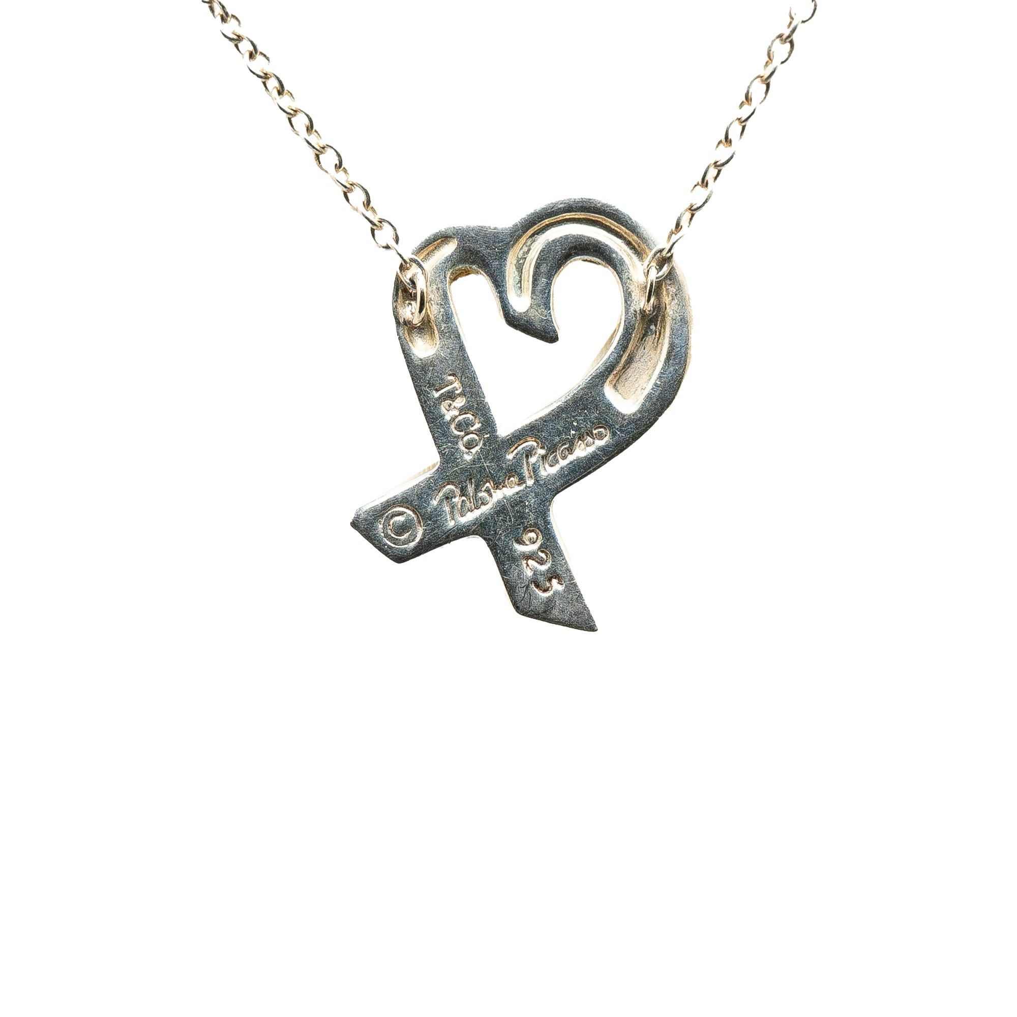 Tiffany & Co. Tiffany Paloma Picasso Sterling Silver Loving Heart Pendant Necklace Silver Size ONE SIZE - 2 Thumbnail