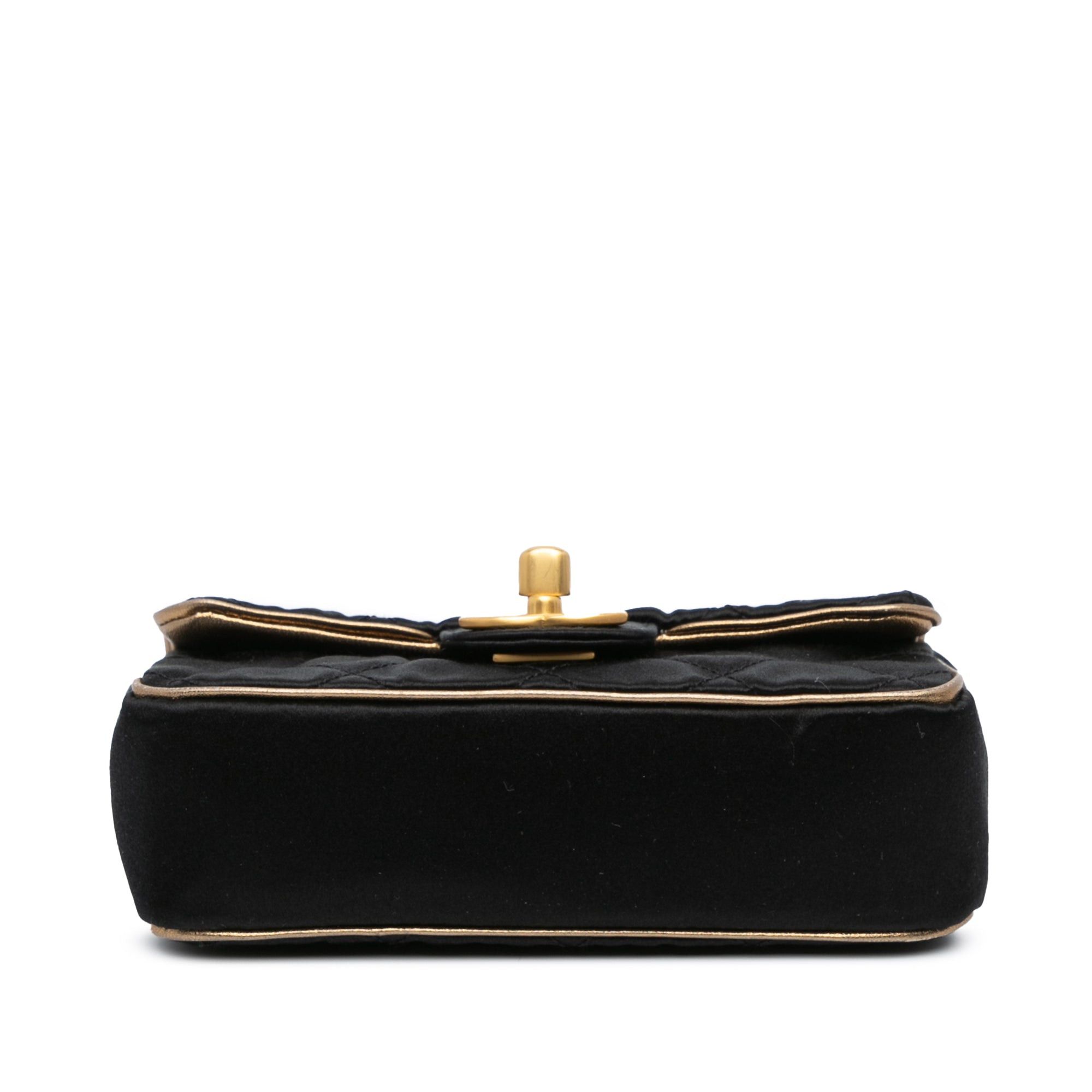 Chanel Chanel Extra Mini Quilted Satin Flap Black Size ONE SIZE - 3 Thumbnail