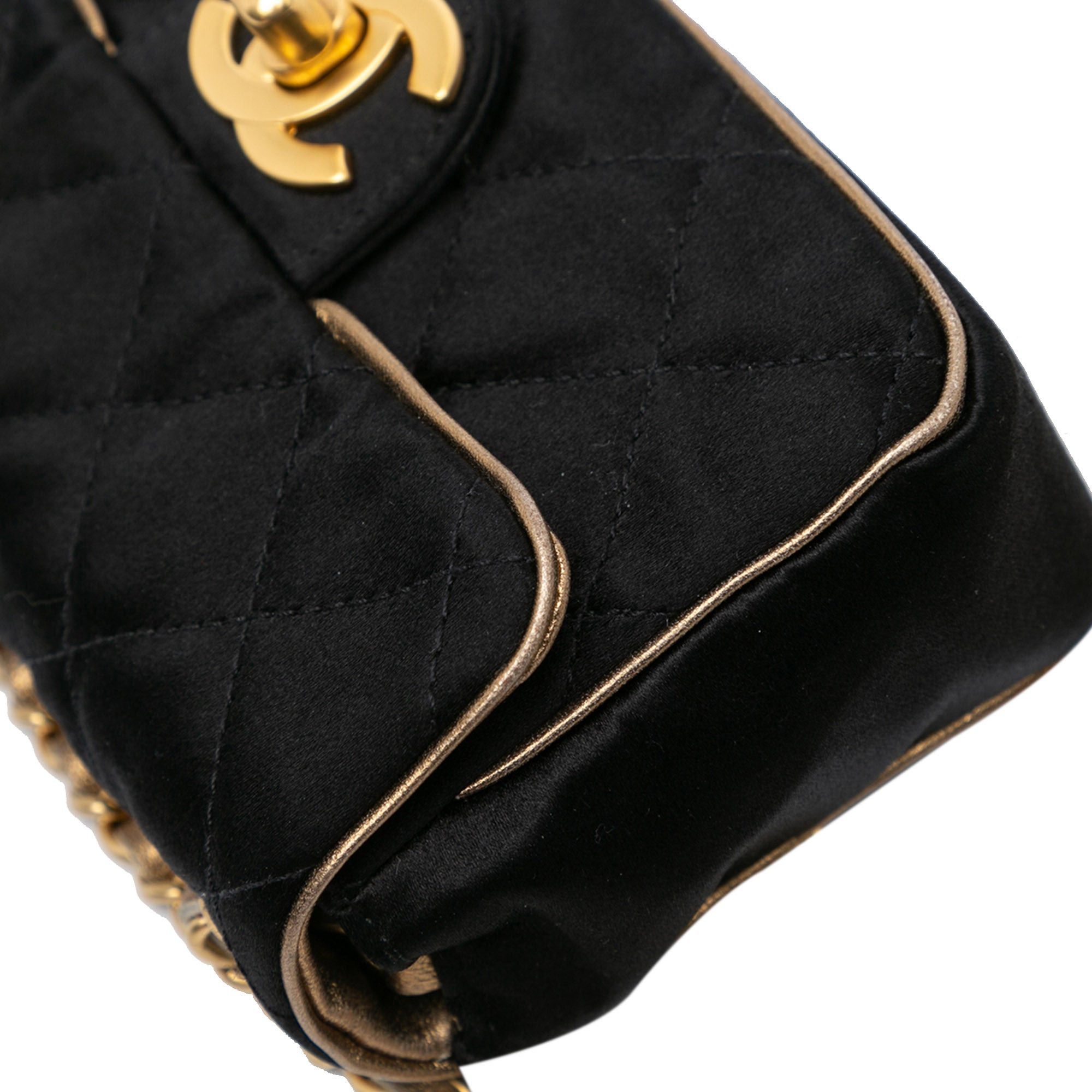Chanel Chanel Extra Mini Quilted Satin Flap Black Size ONE SIZE - 8 Thumbnail