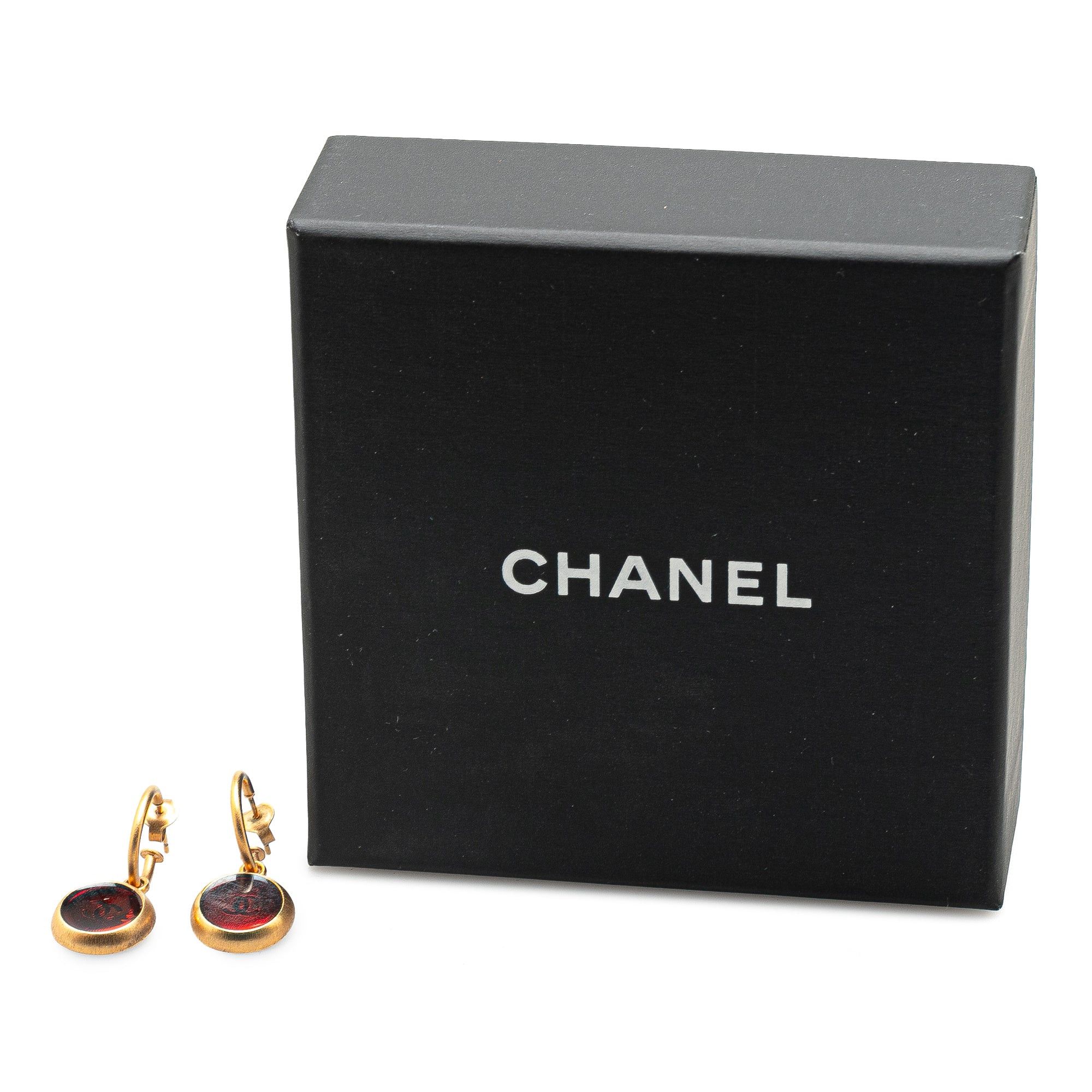 Chanel Chanel Gold Plated Round Swing Push Back Earrings Gold Size ONE SIZE - 4 Thumbnail