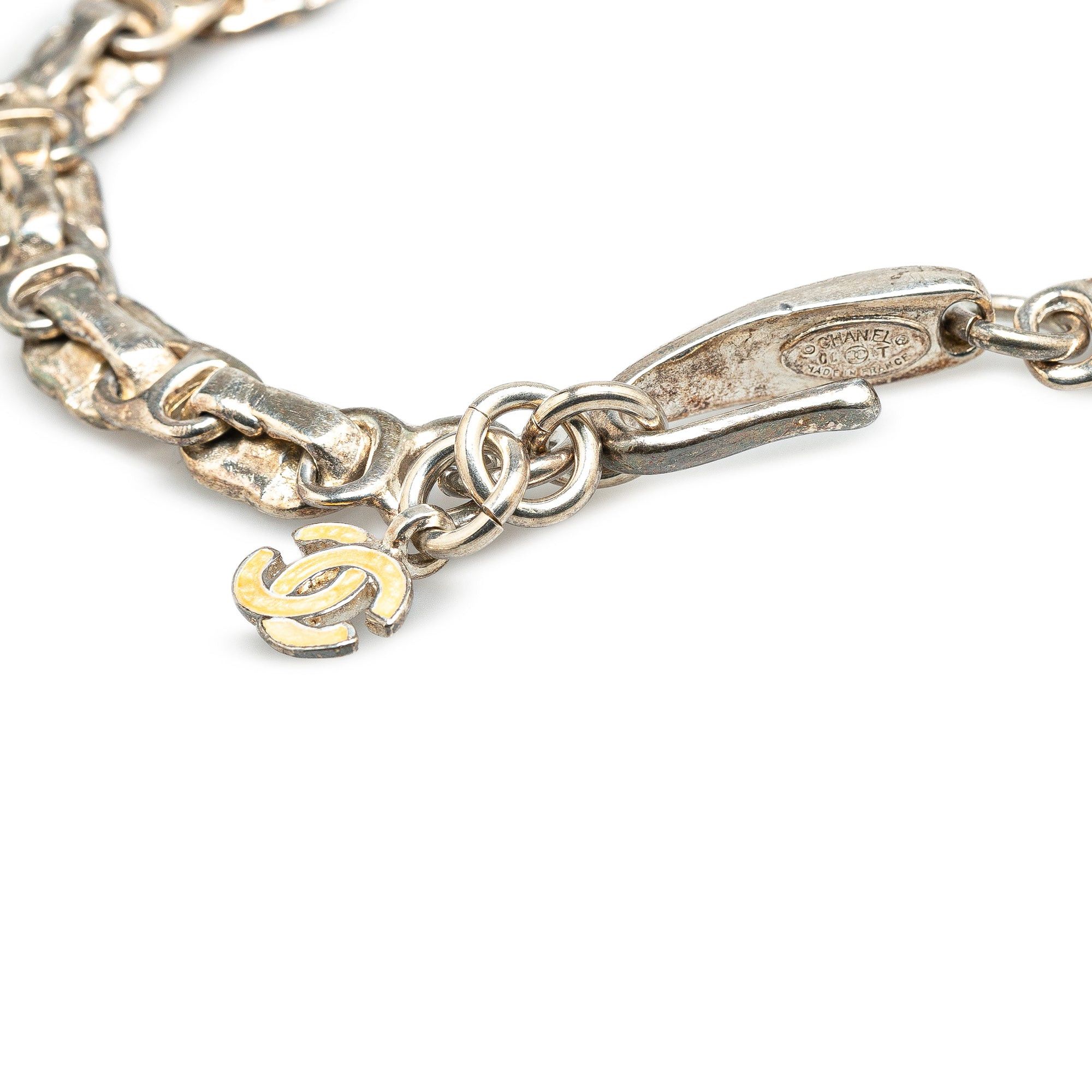 Chanel Chanel Brass Enamel CC Chain Necklace Yellow Size ONE SIZE - 4 Thumbnail