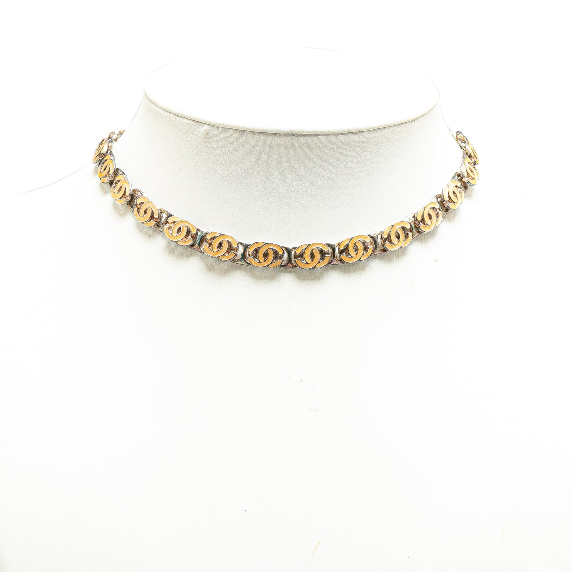 Chanel Chanel Brass Enamel CC Chain Necklace Yellow Size ONE SIZE - 6 Thumbnail