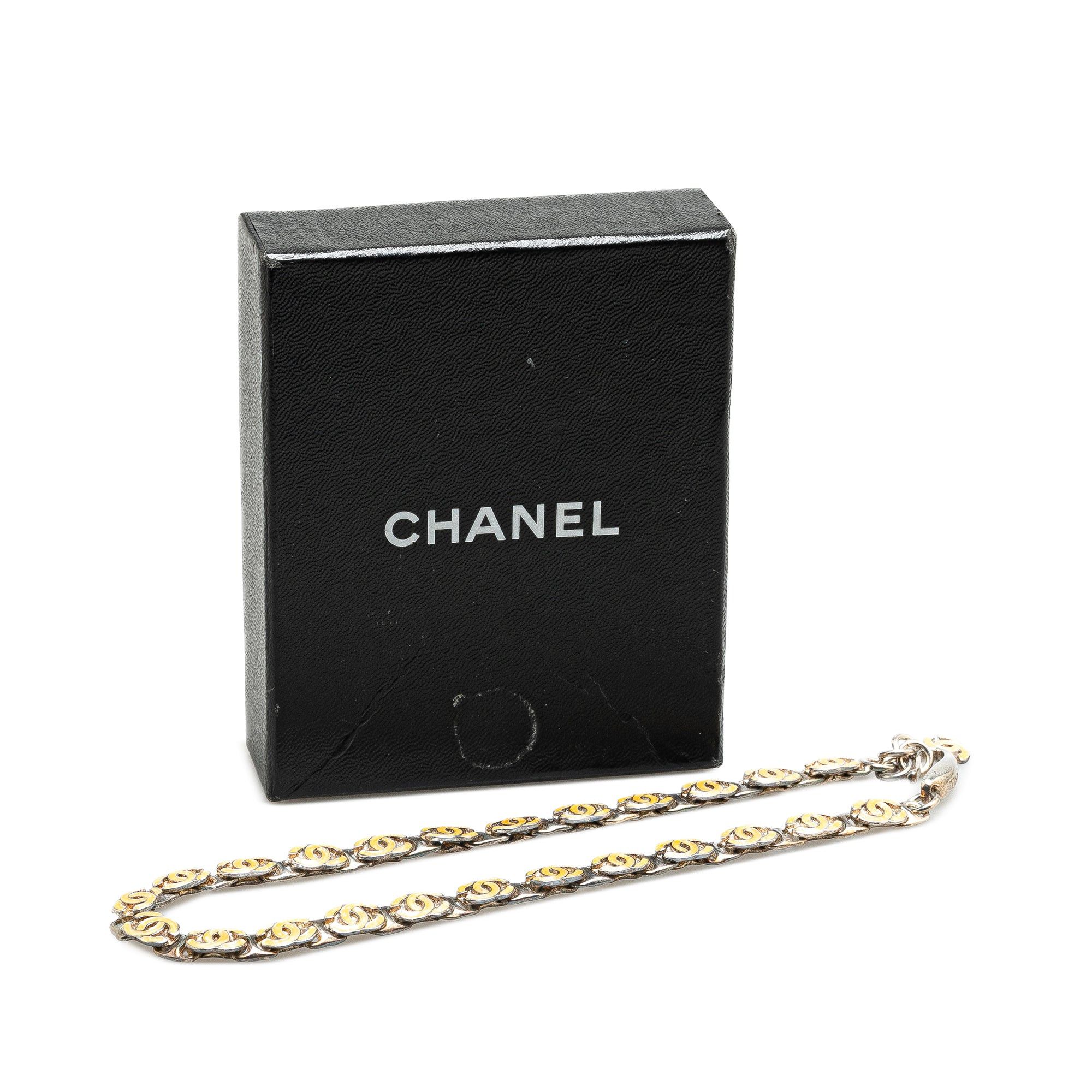 Chanel Chanel Brass Enamel CC Chain Necklace Yellow Size ONE SIZE - 7 Thumbnail
