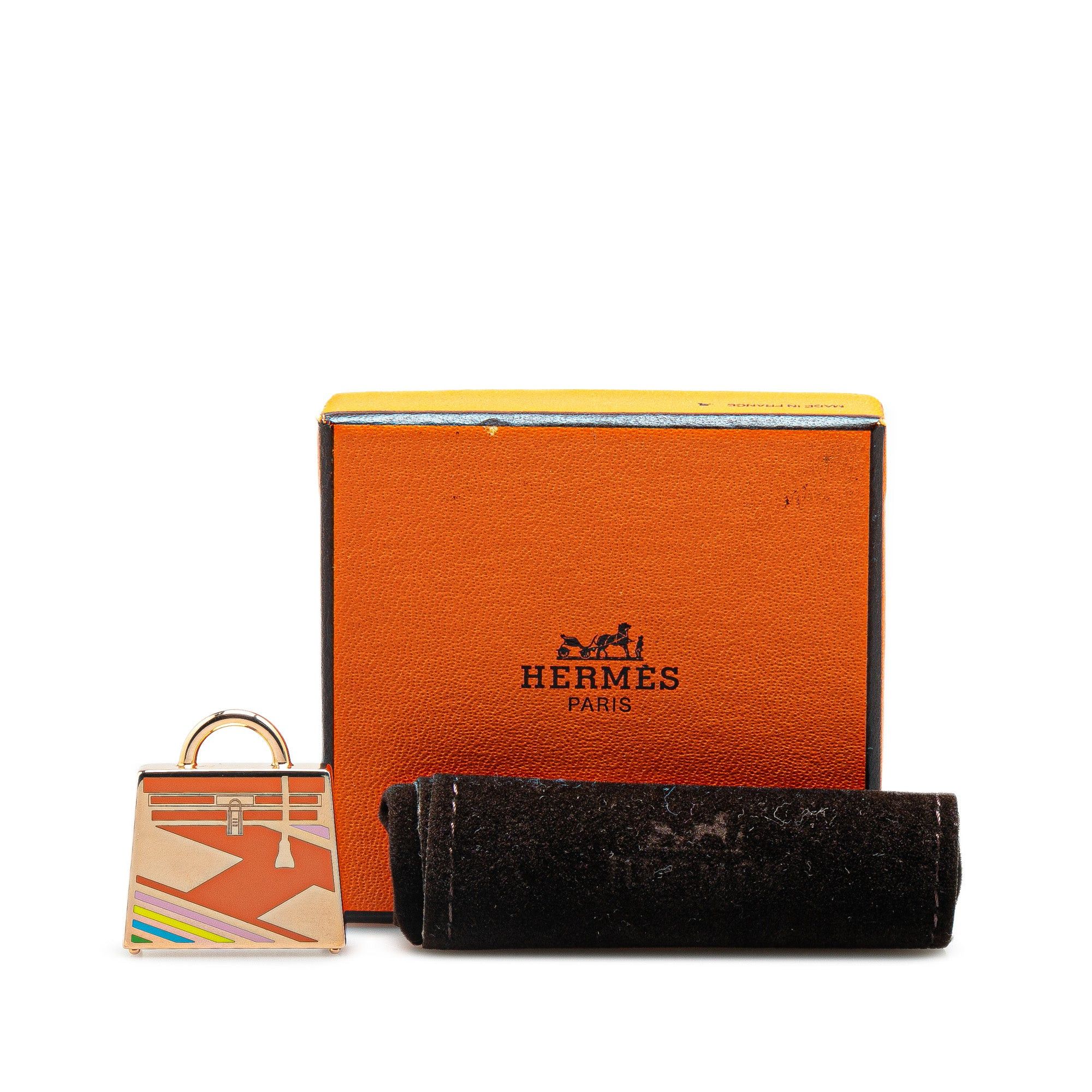 Hermes Curiosite Rose Gold Hardware #322430H71B Hermès Rose Gold Plated Curiosite Kelly Laque H Vibration  main image 4
