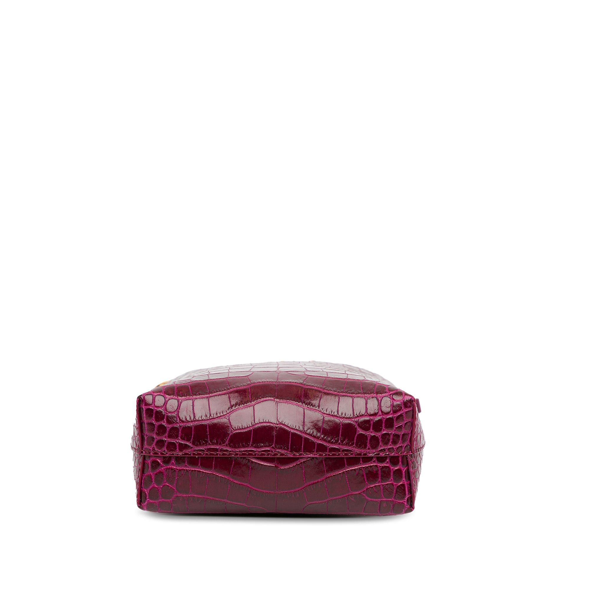 Tom Ford Tom Ford Mini Croc-Embossed Chain Bucket Bag Purple Size ONE SIZE - 4 Thumbnail