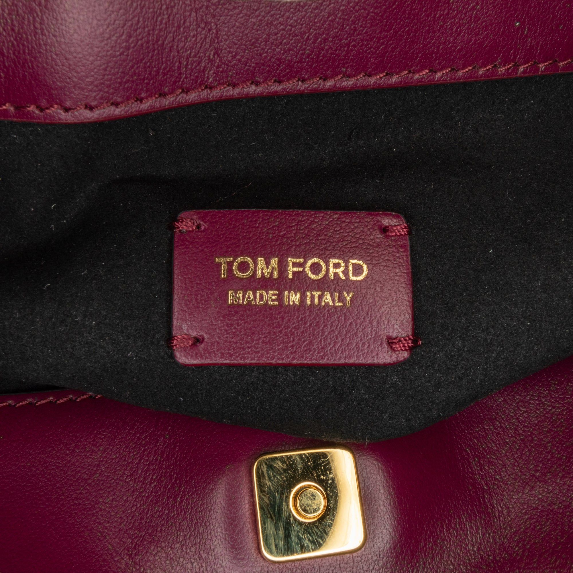 Tom Ford Tom Ford Mini Croc-Embossed Chain Bucket Bag Purple Size ONE SIZE - 6 Thumbnail
