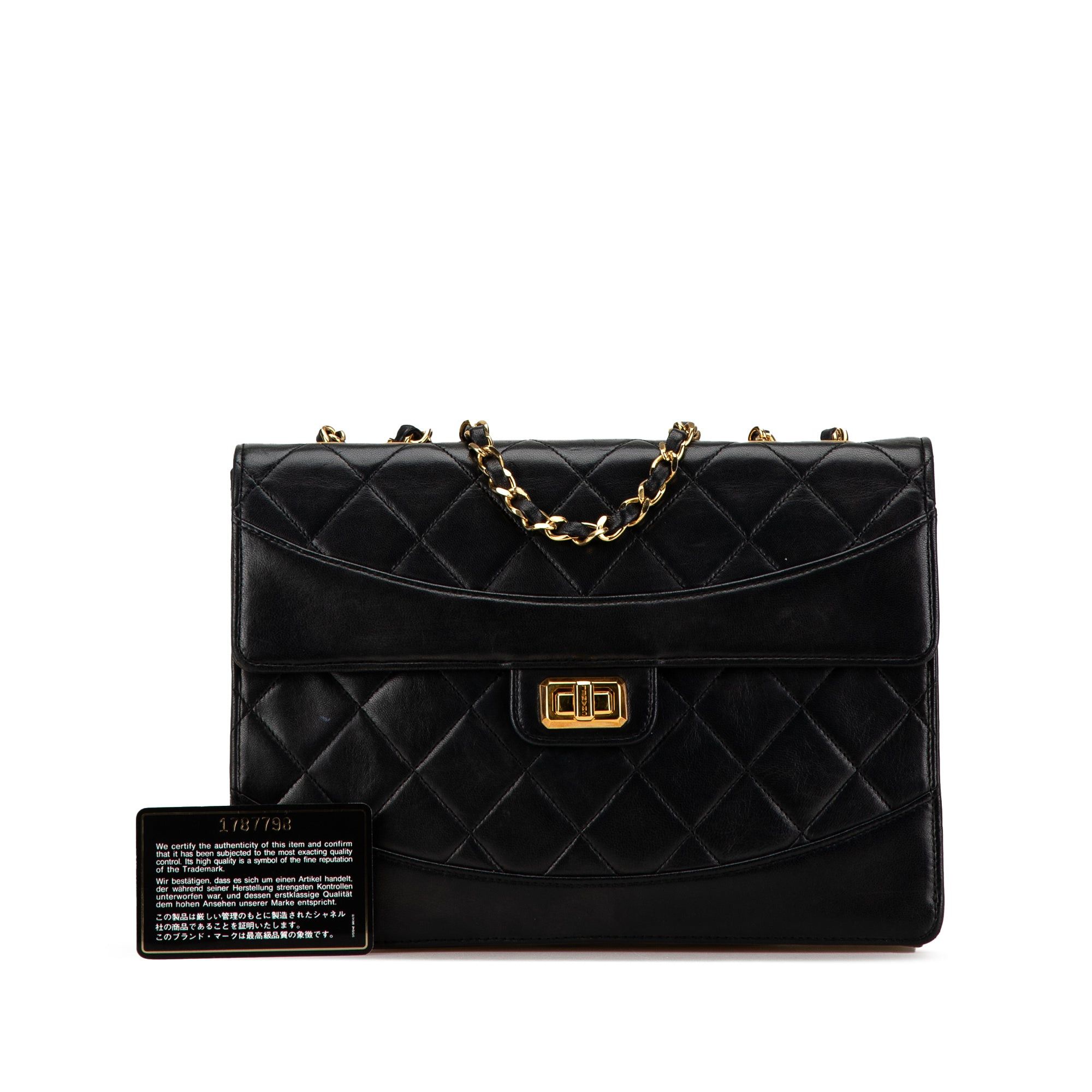 Chanel Chanel Medium Reissue 2.55 Quilted Lambskin Single Flap Black Size ONE SIZE - 11 Thumbnail