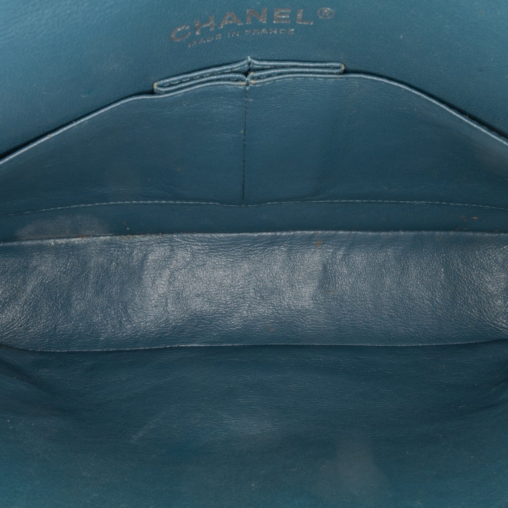 Chanel Chanel Medium Classic Chevron Caviar Double Flap Blue Size ONE SIZE - 4 Thumbnail