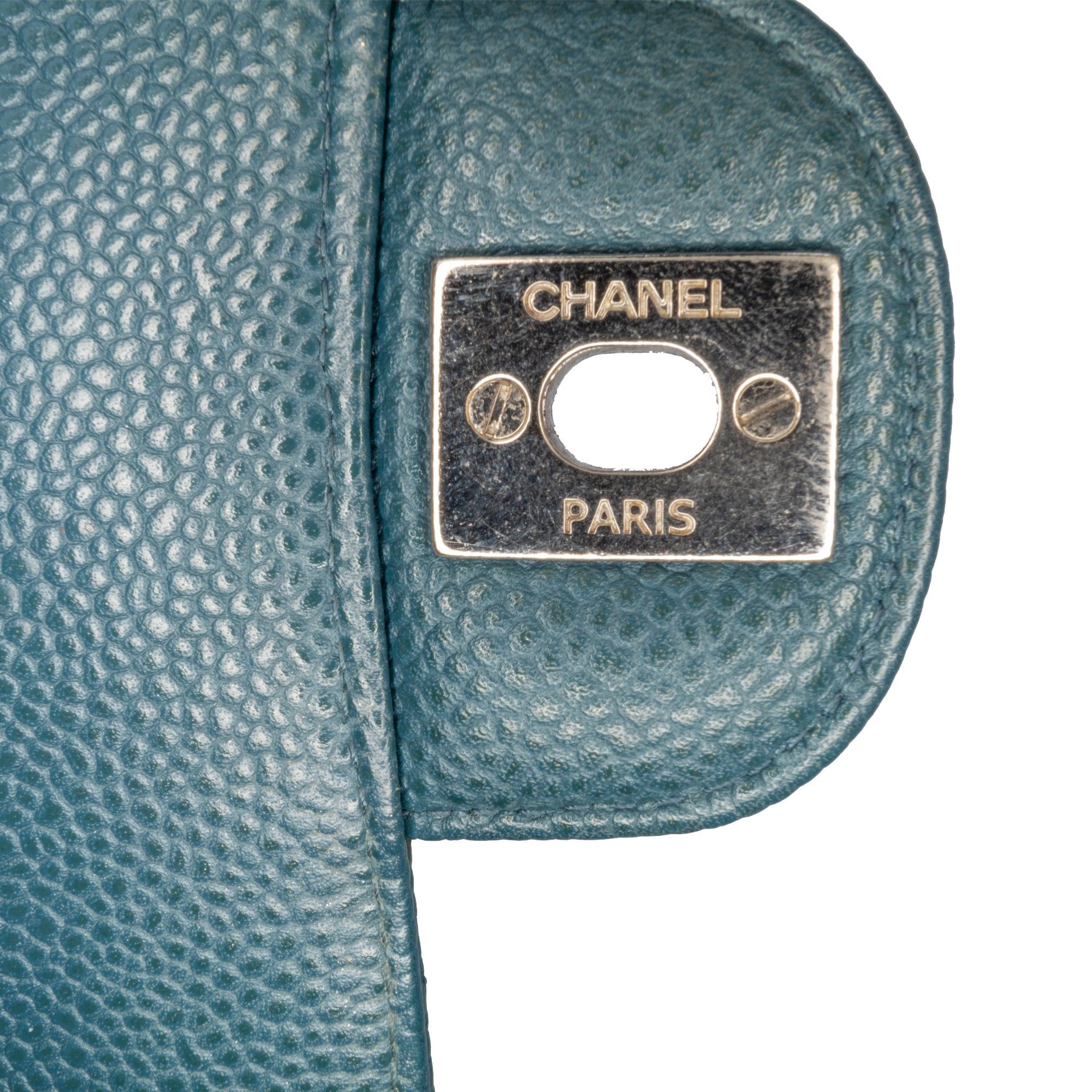 Chanel Chanel Medium Classic Chevron Caviar Double Flap Blue Size ONE SIZE - 8 Thumbnail