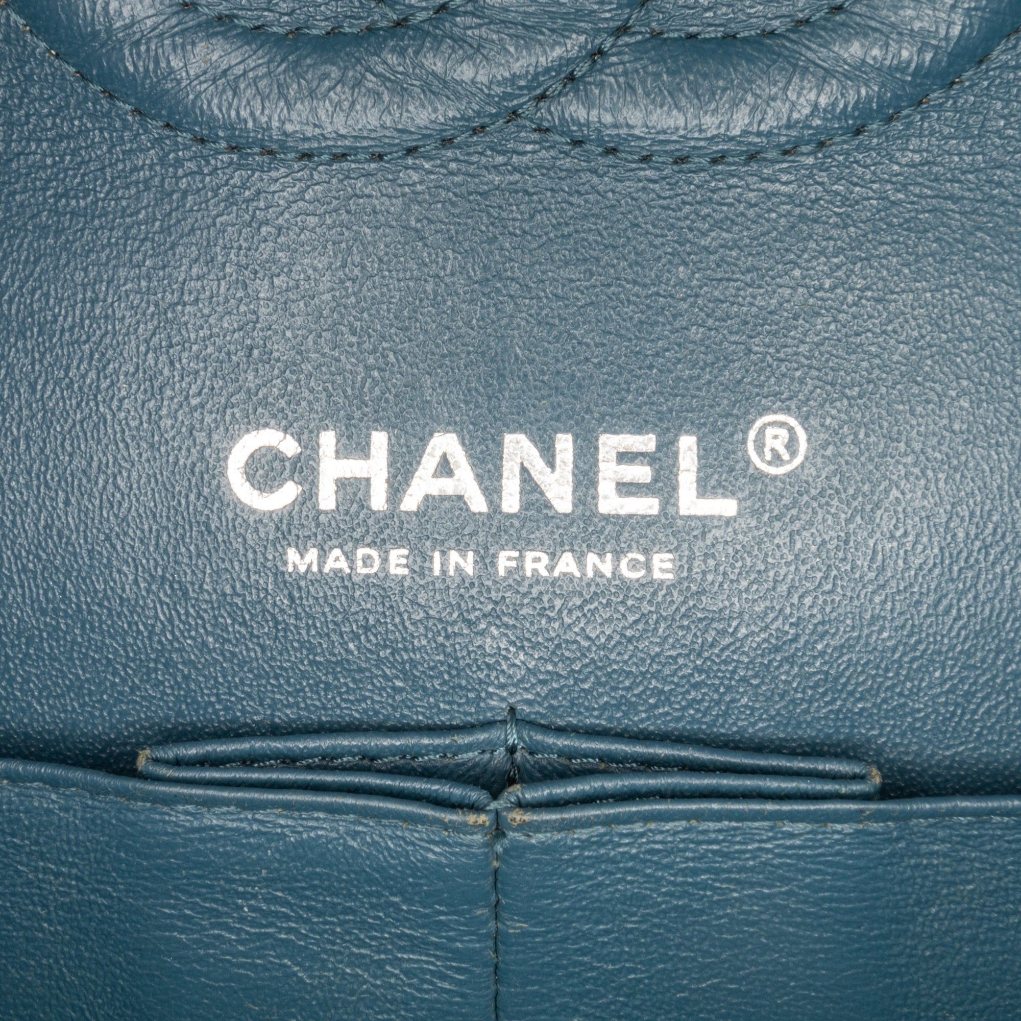 Chanel Chanel Medium Classic Chevron Caviar Double Flap Blue Size ONE SIZE - 5 Thumbnail