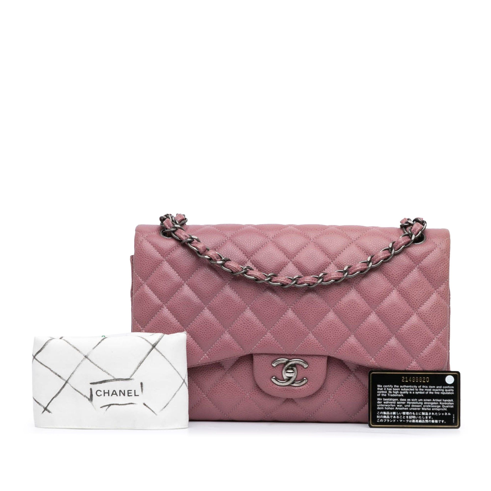 Chanel Chanel Jumbo Classic Caviar Double Flap Pink Size ONE SIZE - 10 Thumbnail