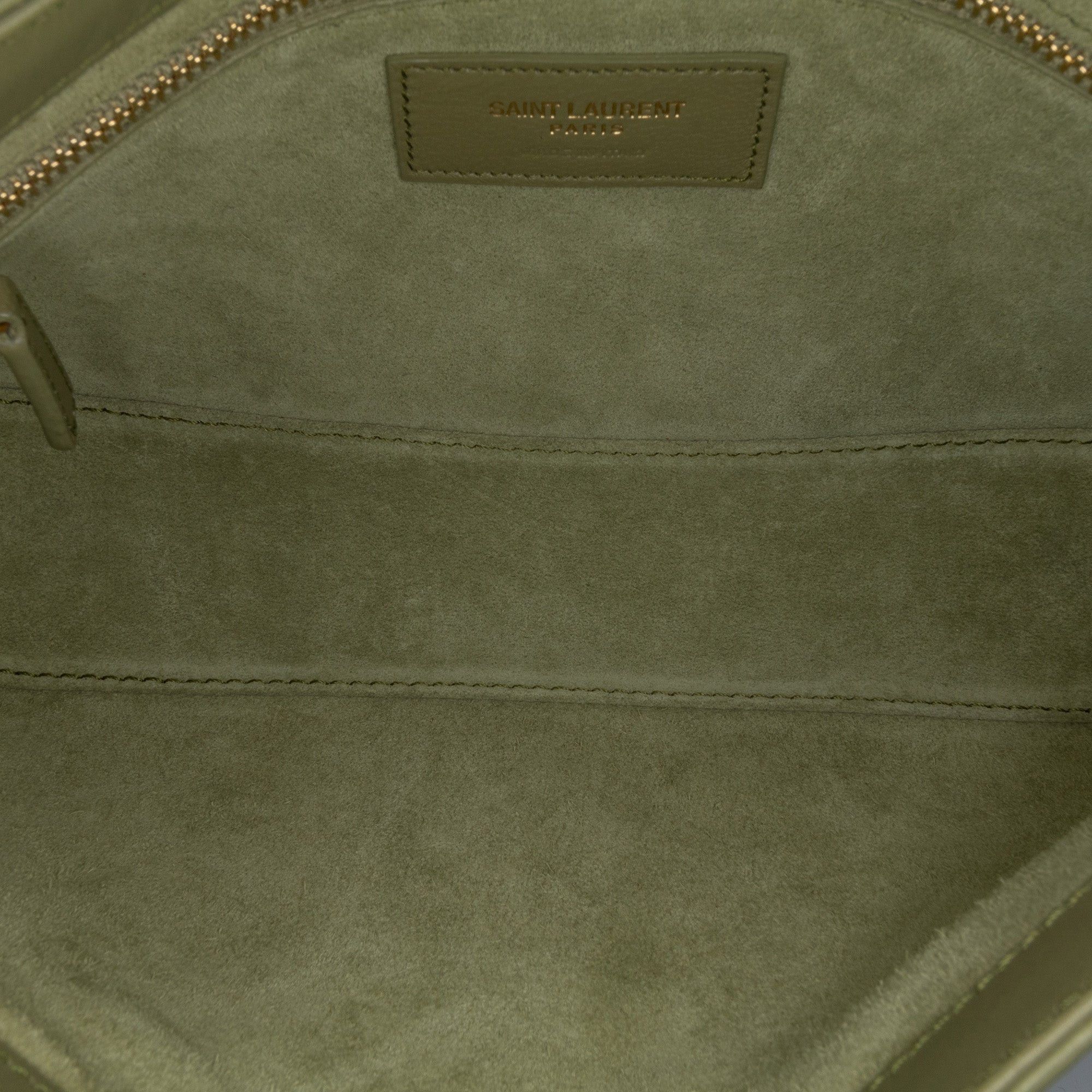 Saint Laurent Paris Saint Laurent Leather Le 5 a 7 Shoulder Bag Green Size ONE SIZE - 4 Thumbnail