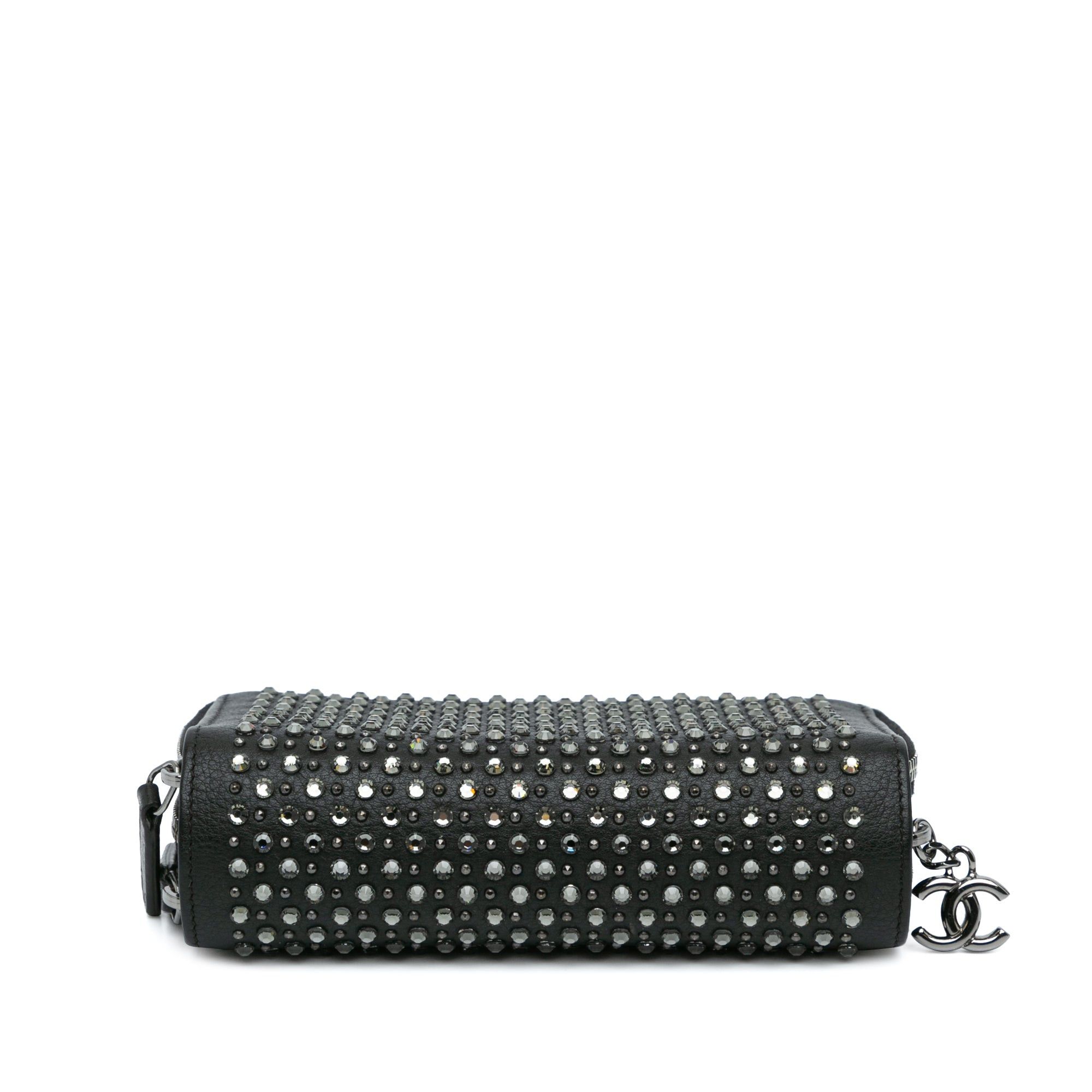 Chanel Chanel Bull Leather Studded Zip Wallet Black Size ONE SIZE - 3 Thumbnail