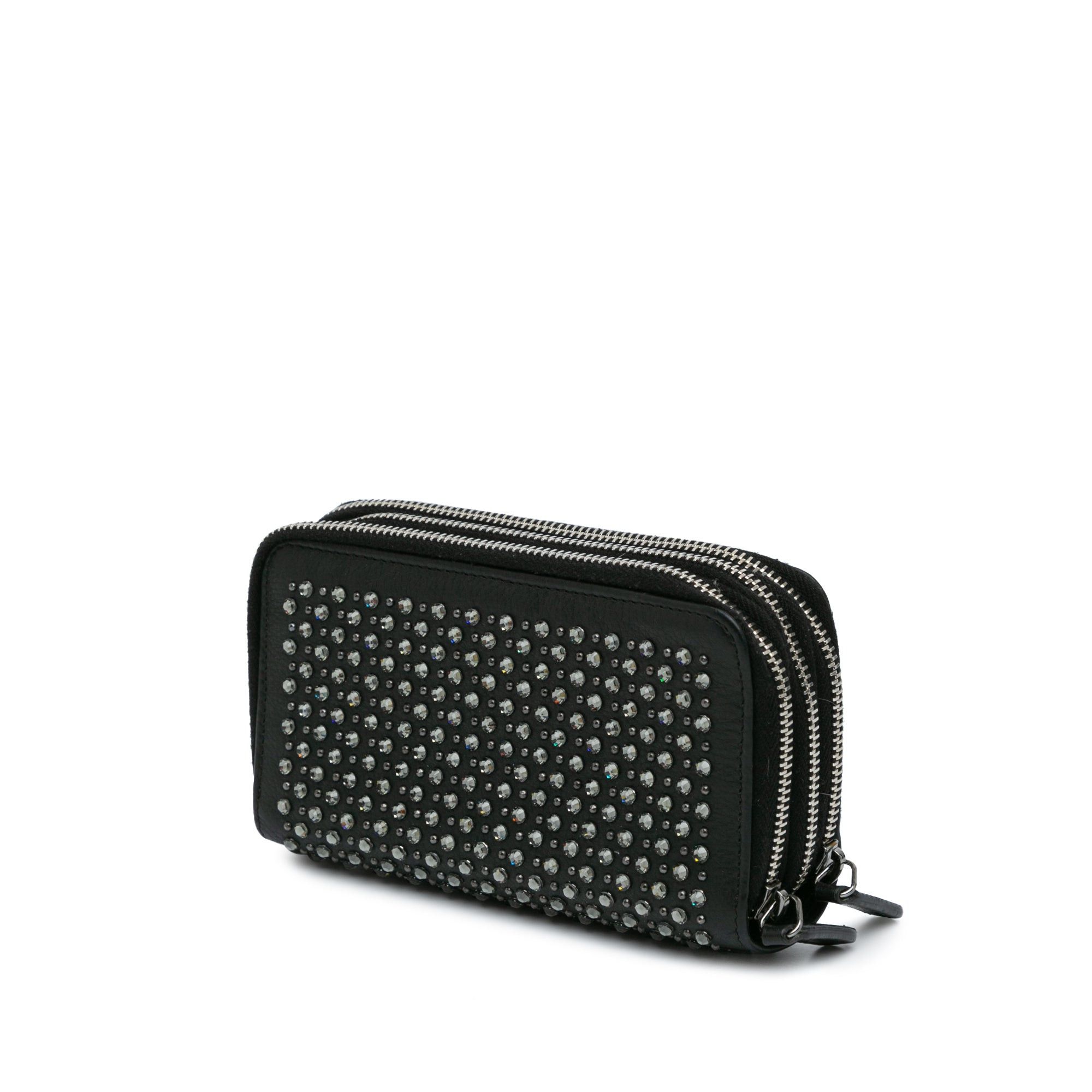 Chanel Chanel Bull Leather Studded Zip Wallet Black Size ONE SIZE - 2 Thumbnail