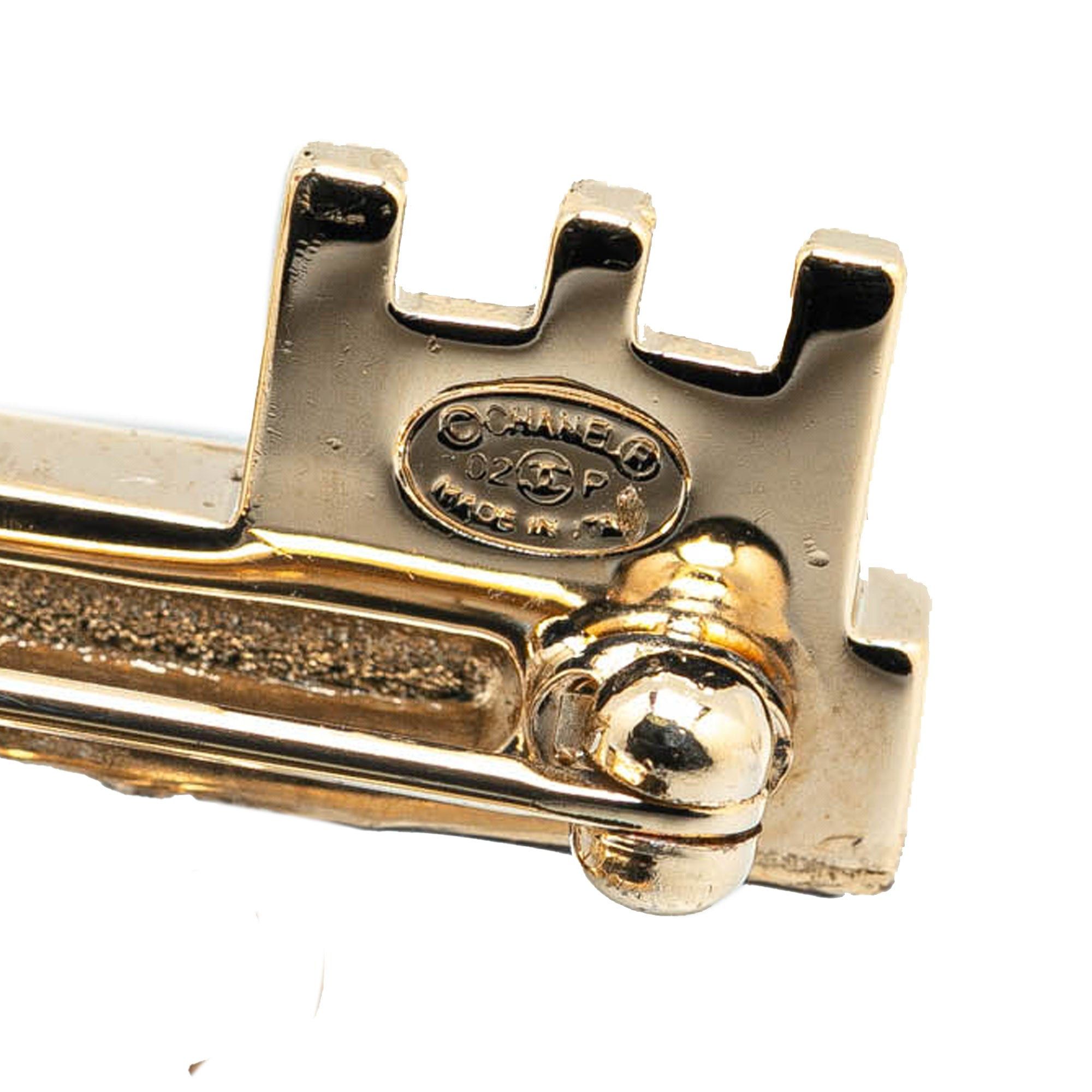 Chanel Chanel Gold Plated Heart Lock and Key Brooch Pin Gold Size ONE SIZE - 5 Thumbnail